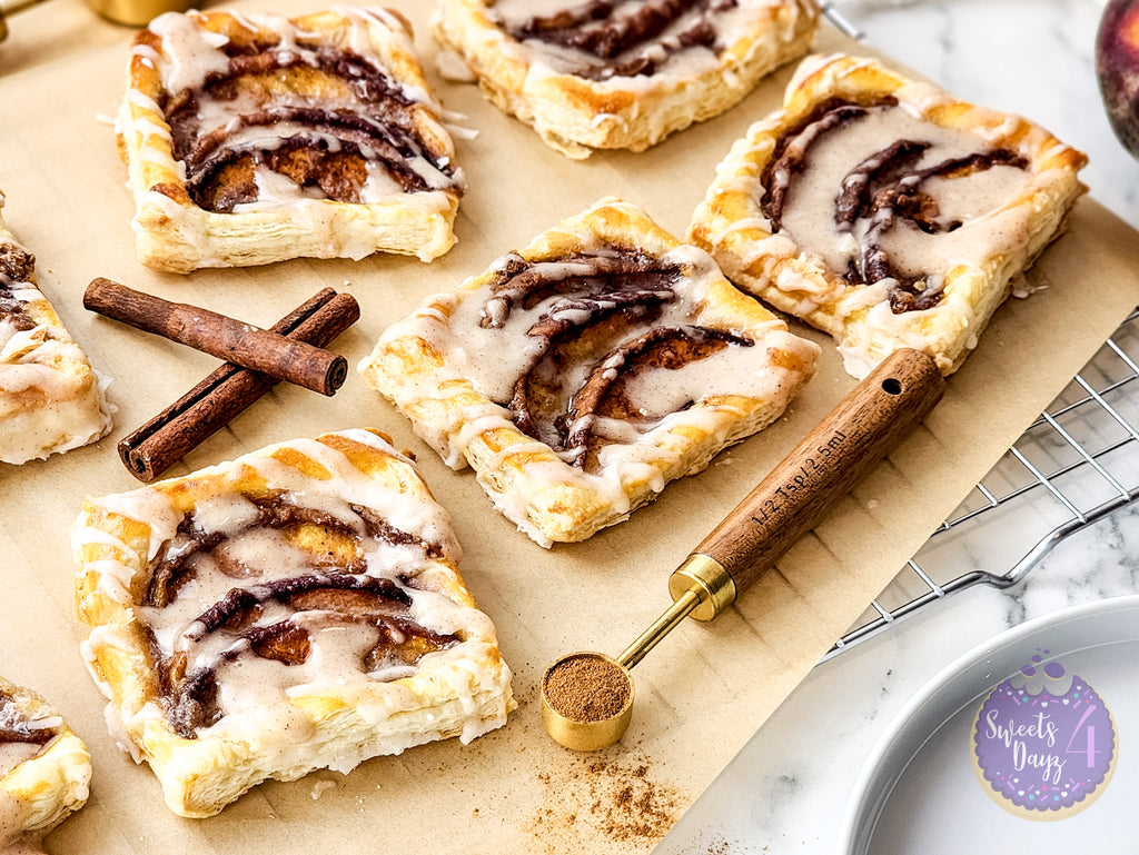 Peach Tartlets on Marble