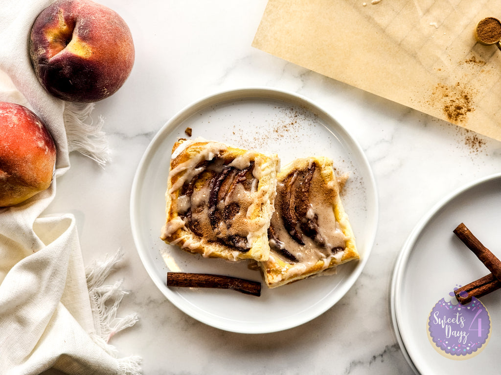 Peach Tartlets on Marble
