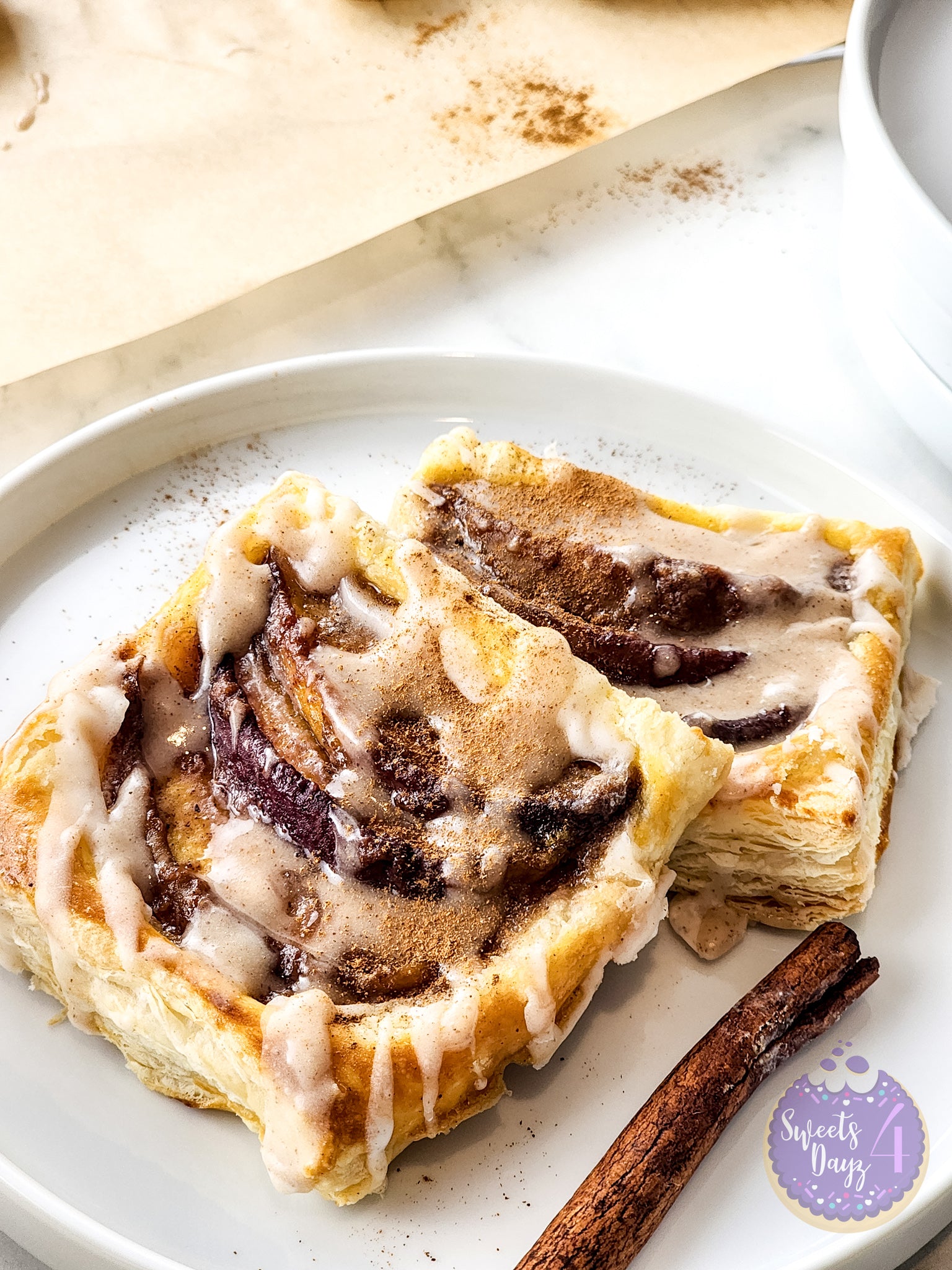 Peach Tartlets on Marble