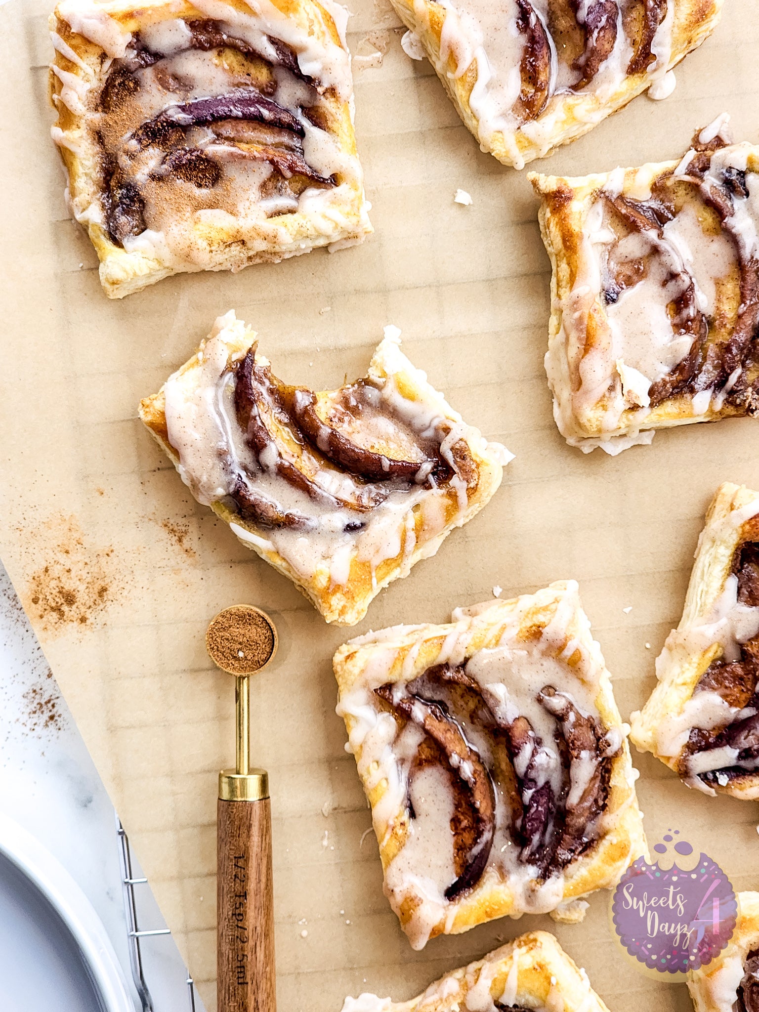 Peach Tartlets on Marble
