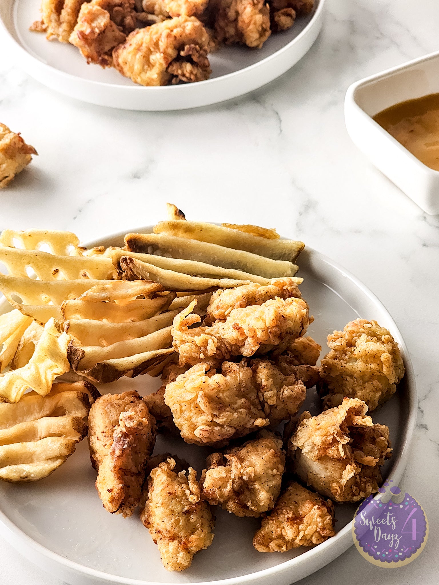 Copycat Chick Fil A Nuggets on Marble