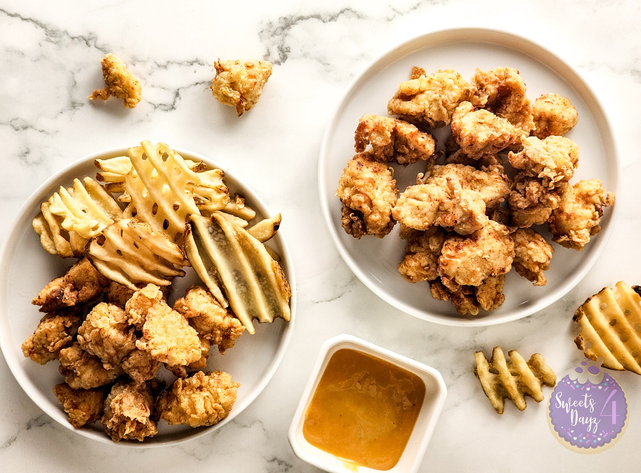 Copycat Chick Fil A Nuggets on Marble