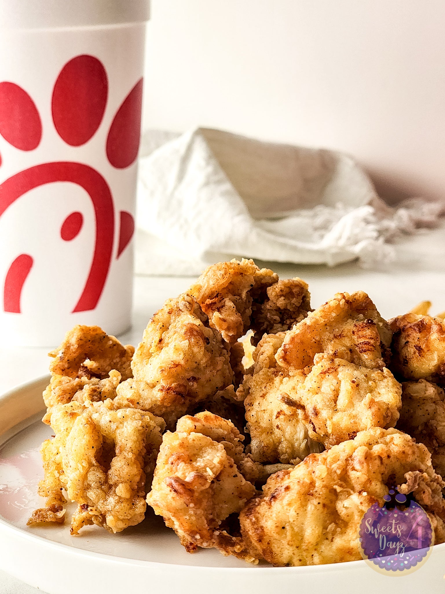 Copycat Chick Fil A Nuggets on Marble