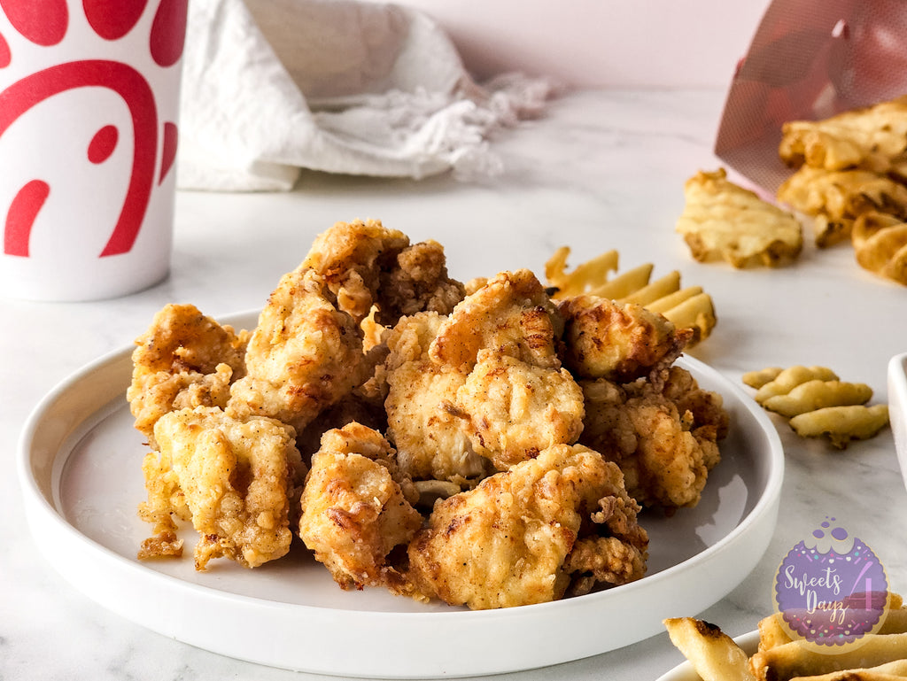 Copycat Chick Fil A Nuggets on Marble