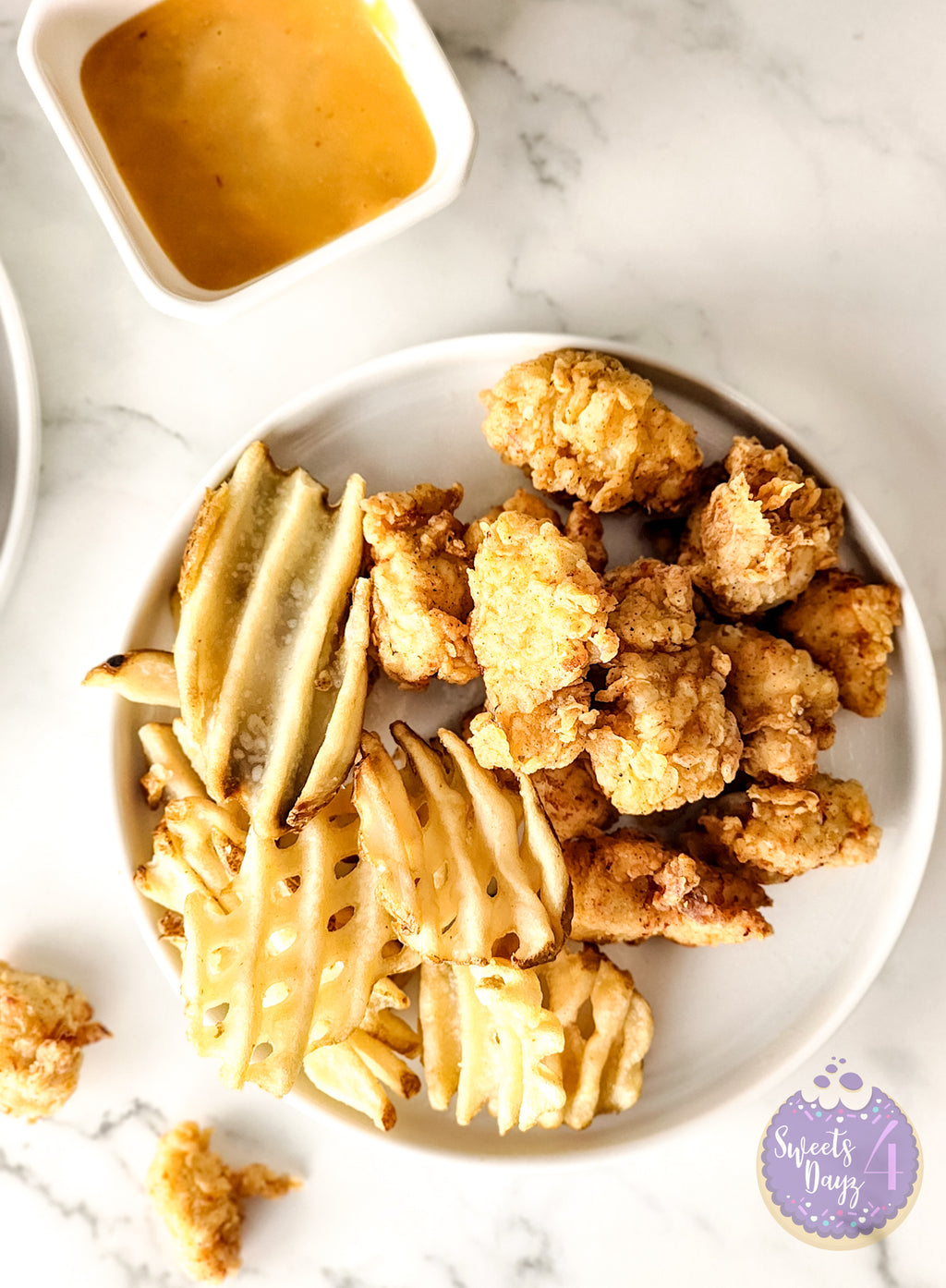 Copycat Chick Fil A Nuggets on Marble