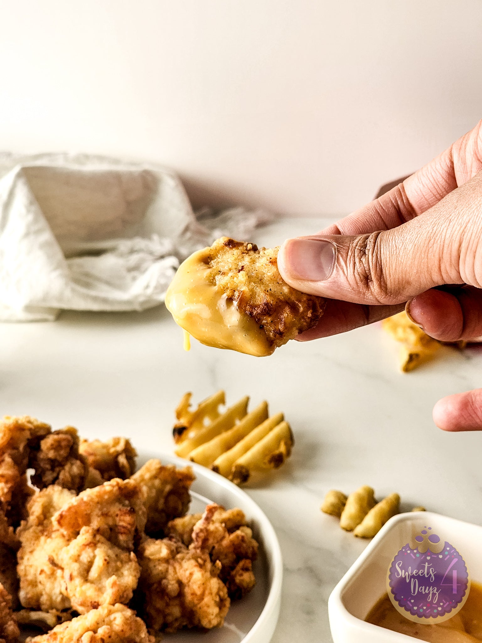 Copycat Chick Fil A Nuggets on Marble