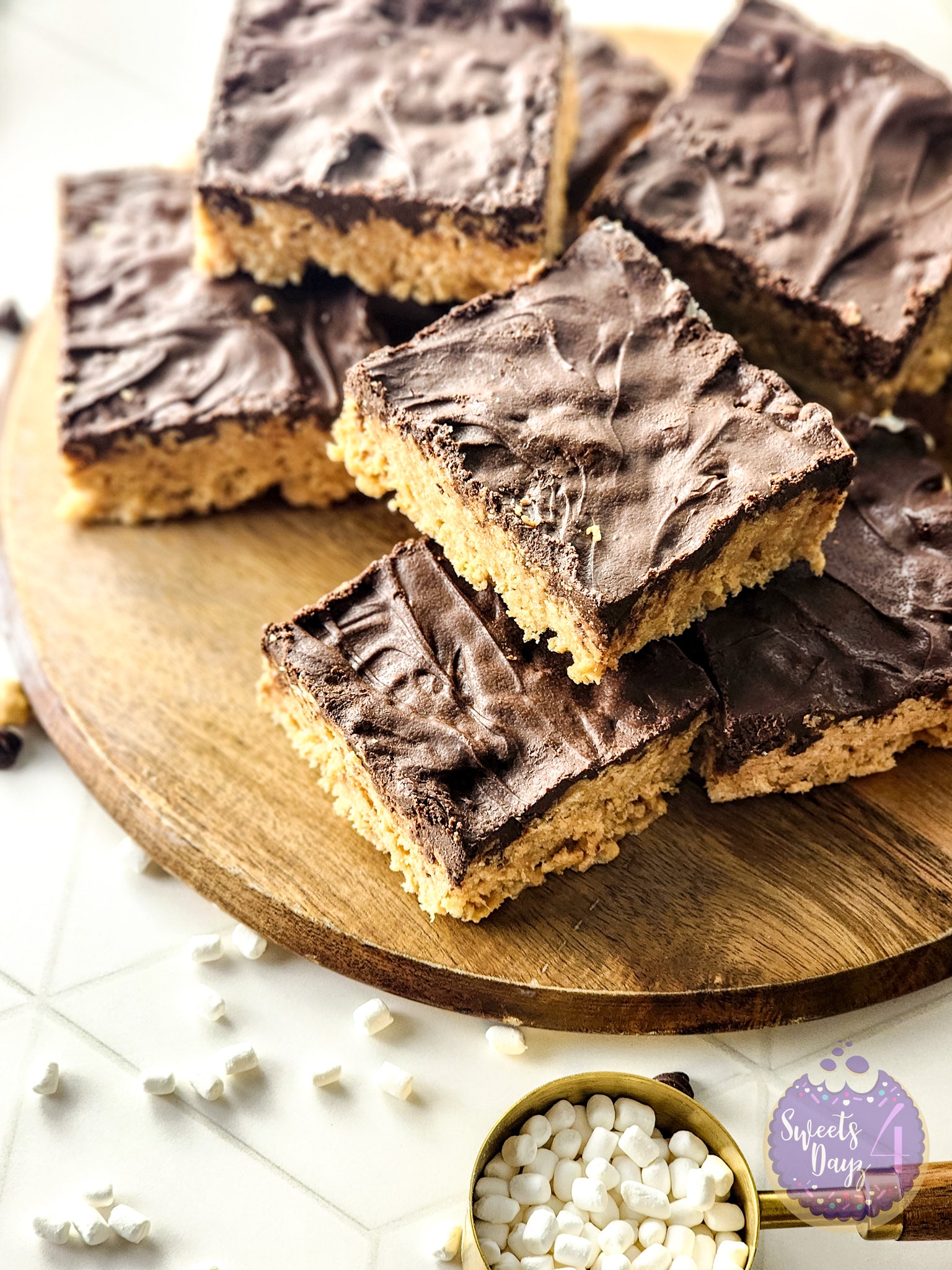 Peanut Butter Chocolate Rice Krispy Treats on Rhombus