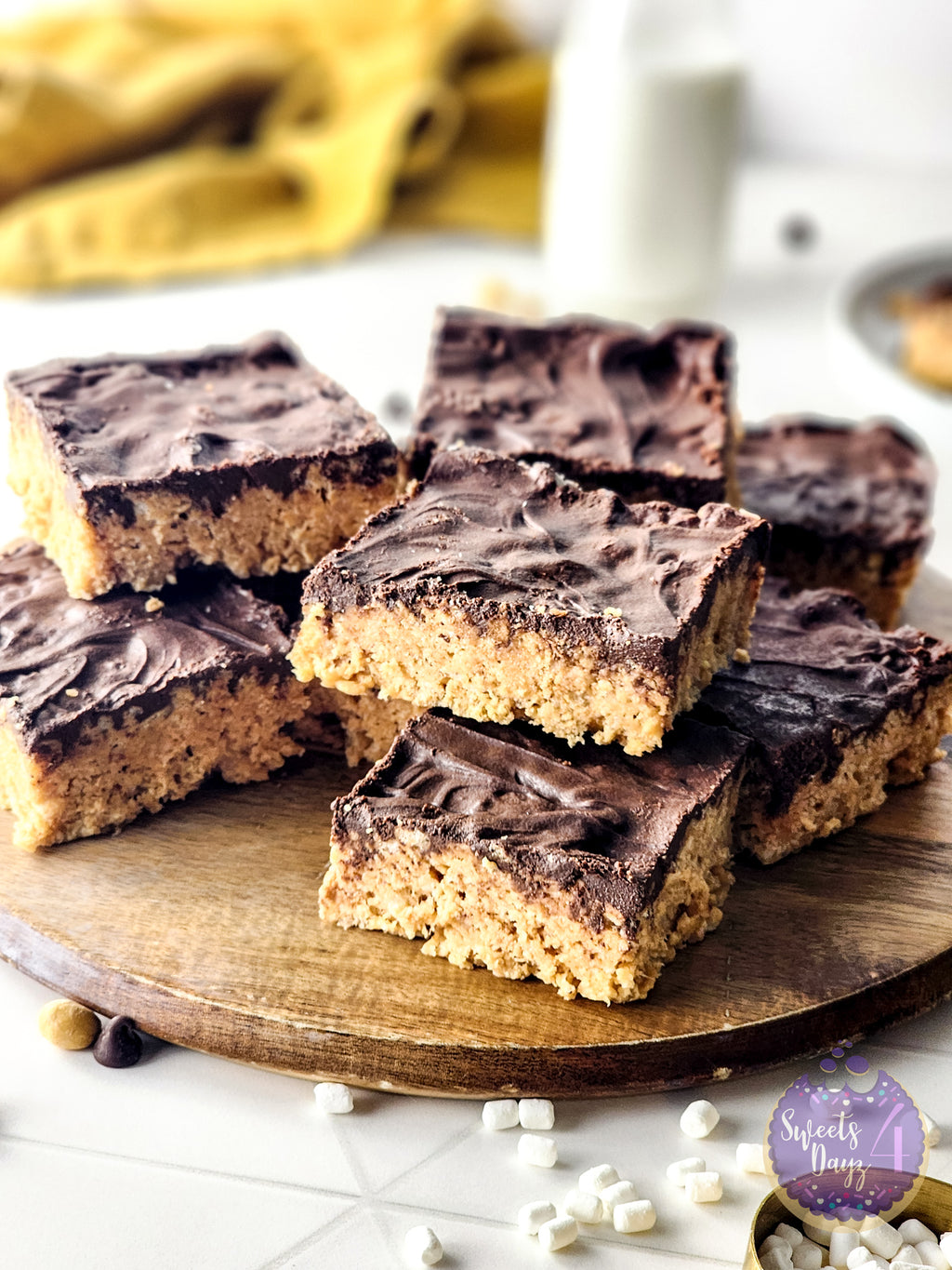 Peanut Butter Chocolate Rice Krispy Treats on Rhombus