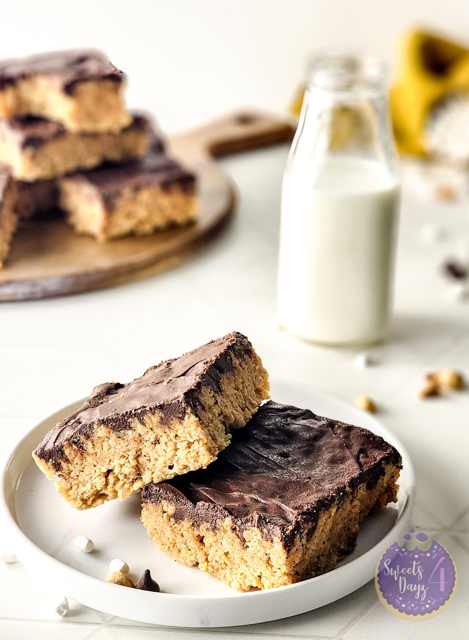 Peanut Butter Chocolate Rice Krispy Treats on Rhombus