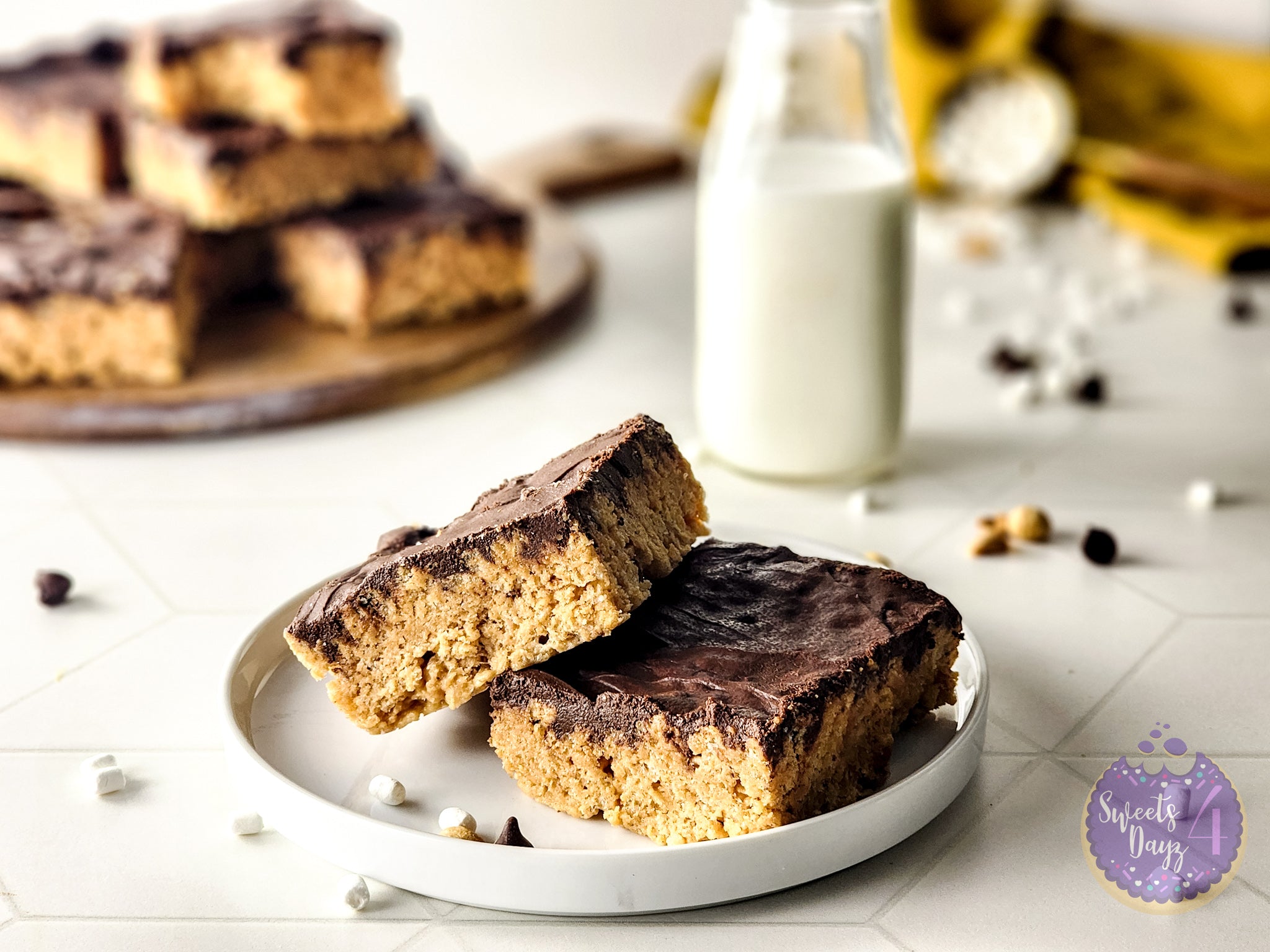 Peanut Butter Chocolate Rice Krispy Treats on Rhombus