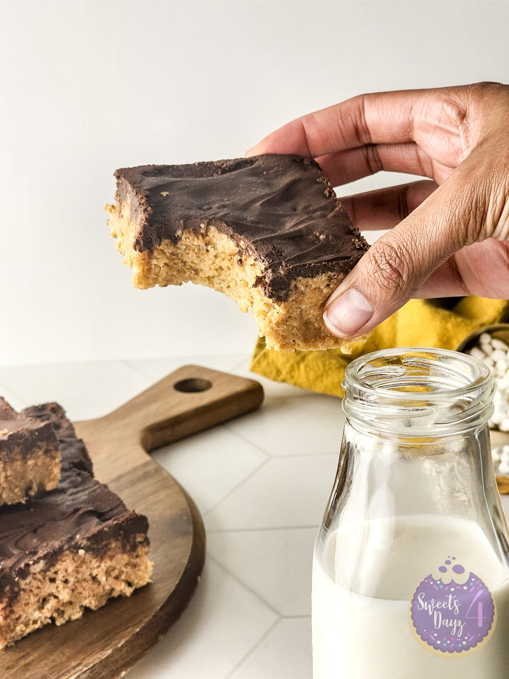 Peanut Butter Chocolate Rice Krispy Treats on Rhombus