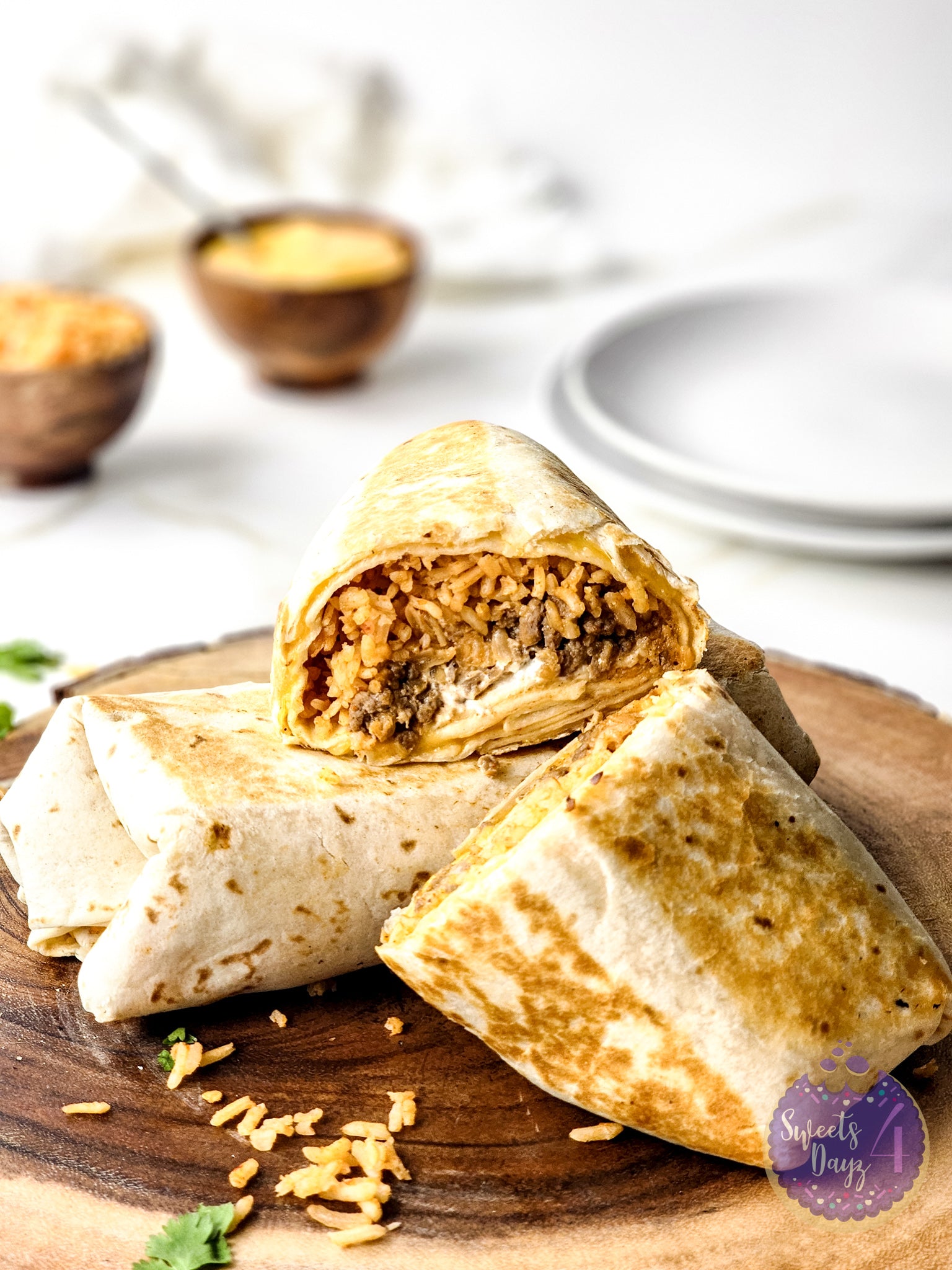Copycat Taco Bell Quesarito on Gold Marble