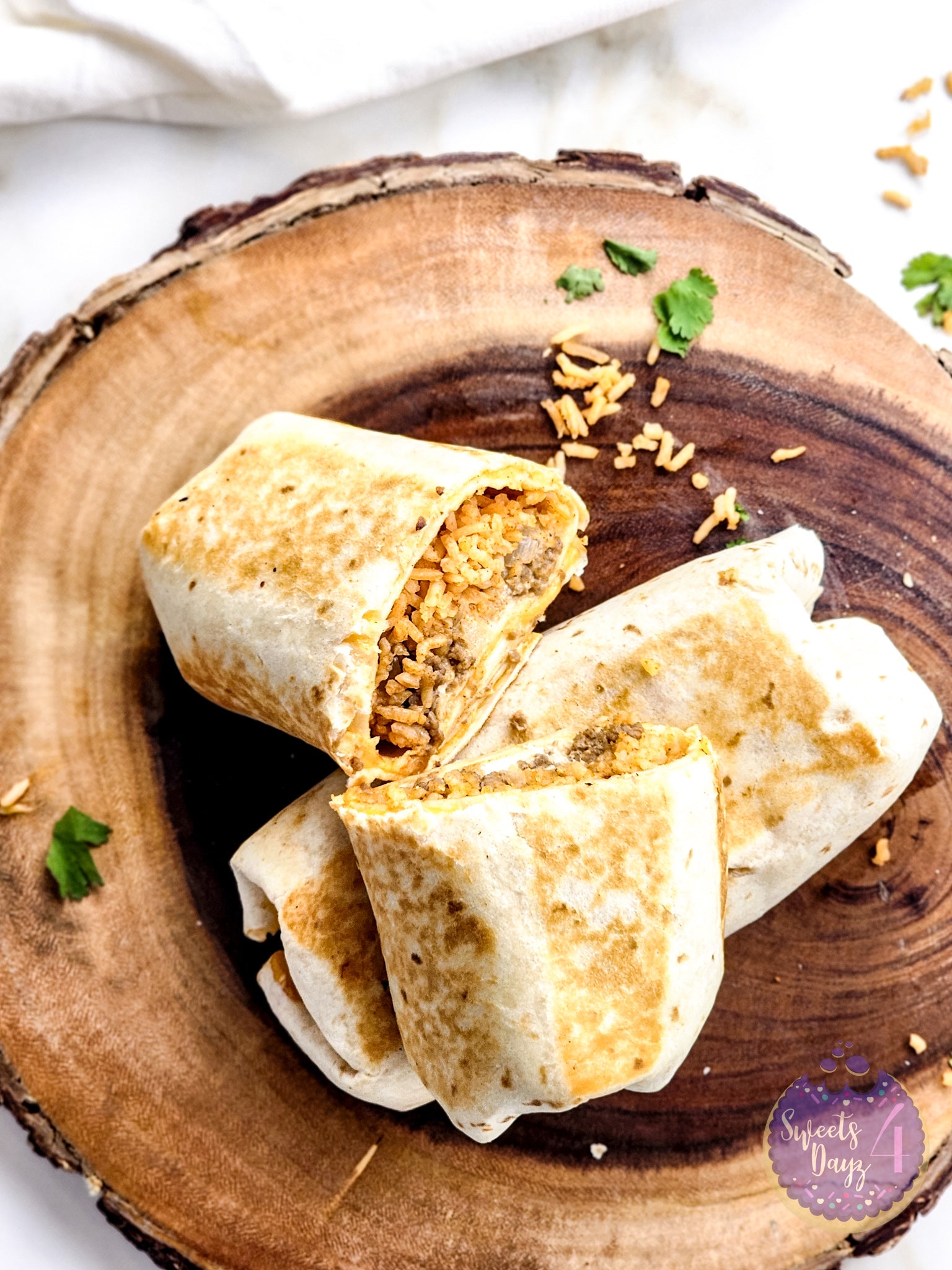 Copycat Taco Bell Quesarito on Gold Marble