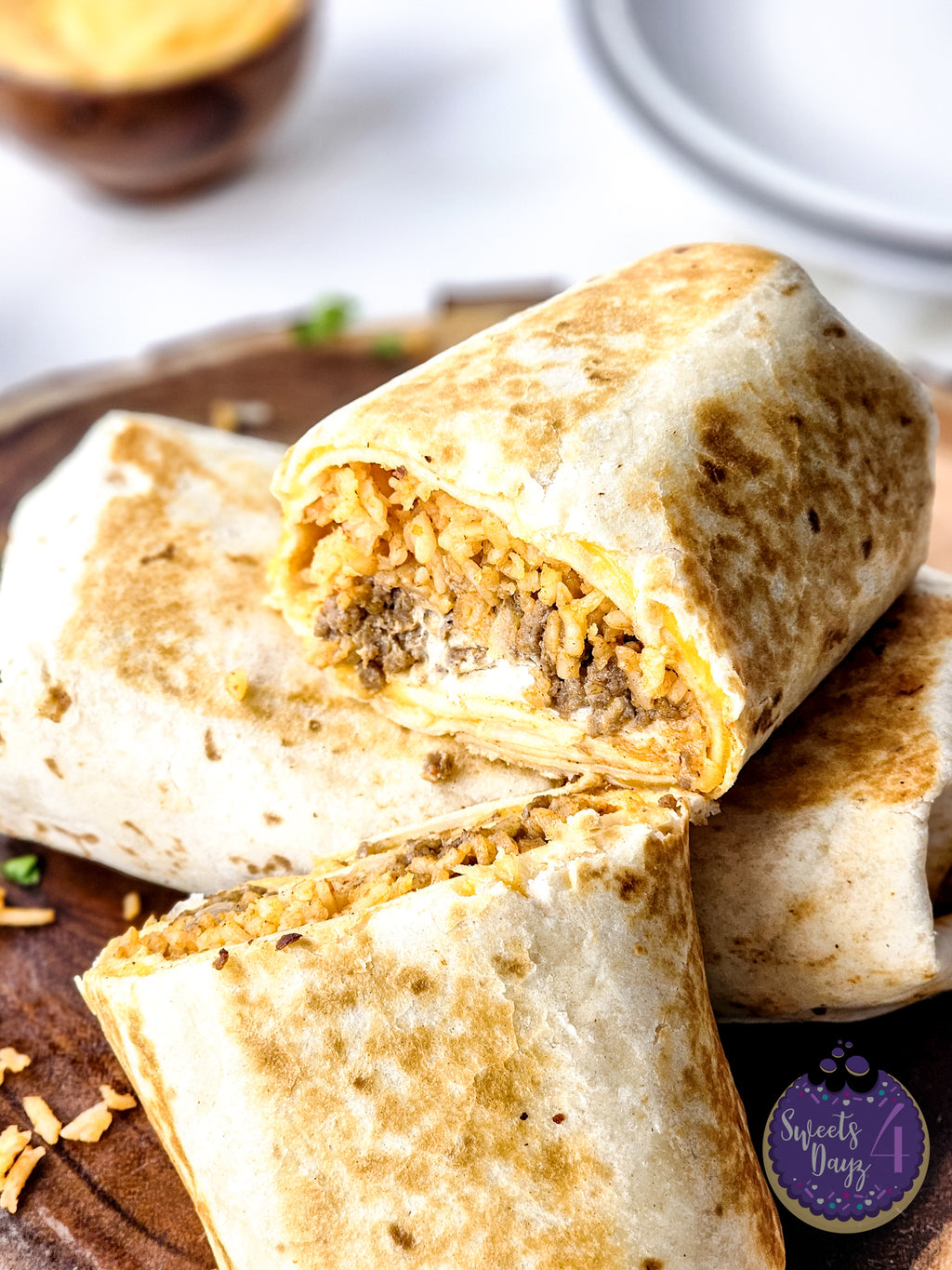 Copycat Taco Bell Quesarito on Gold Marble