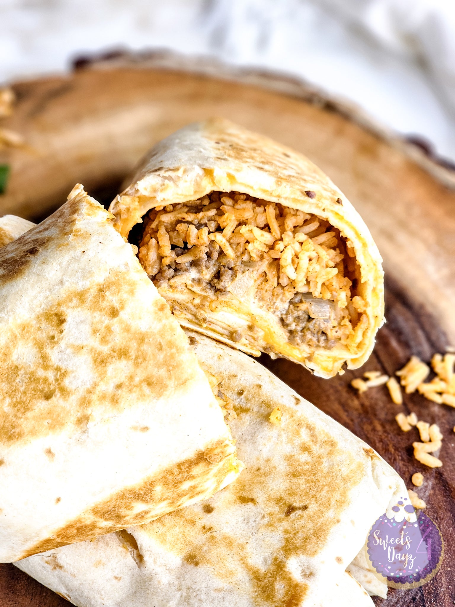 Copycat Taco Bell Quesarito on Gold Marble