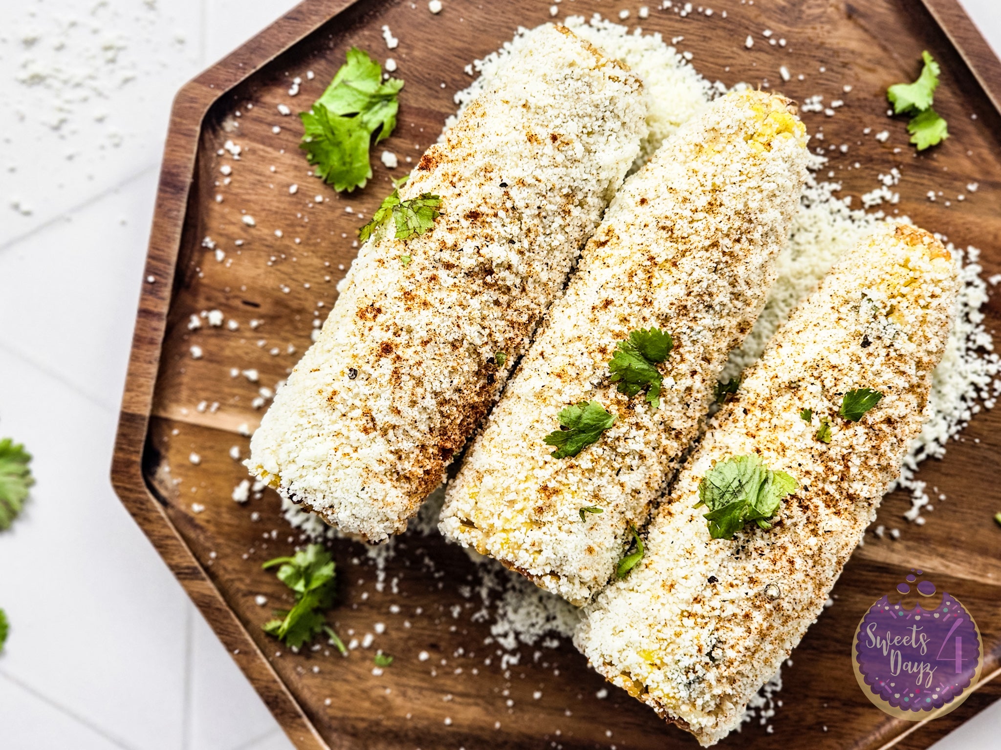 Homemade Mexican Street Corn on Rhombus