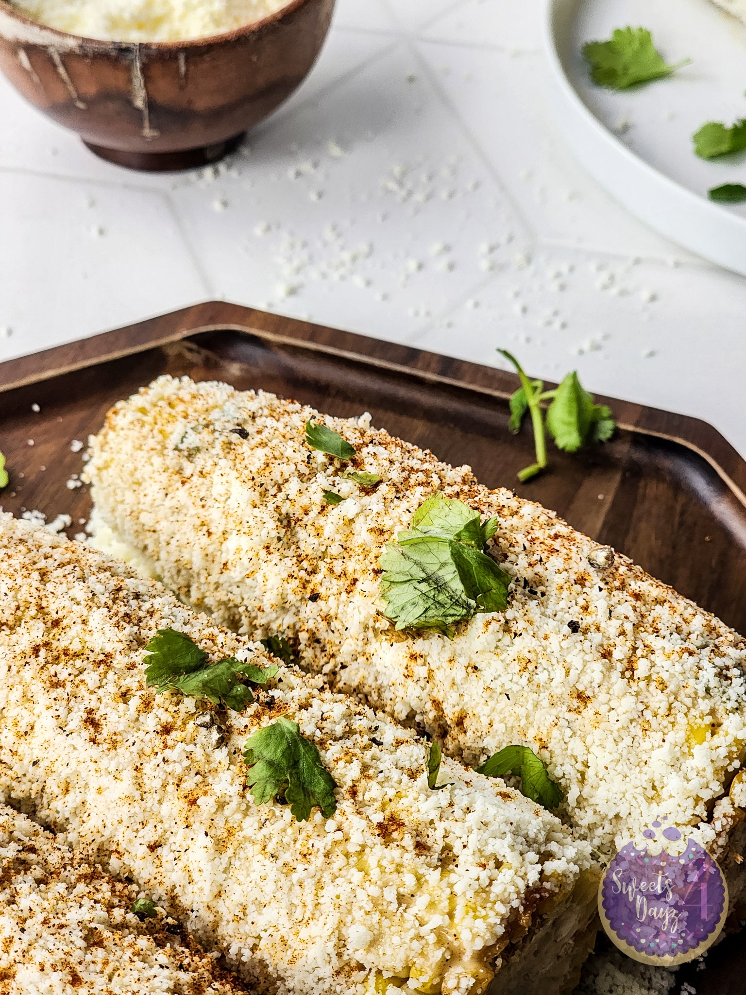 Homemade Mexican Street Corn on Rhombus
