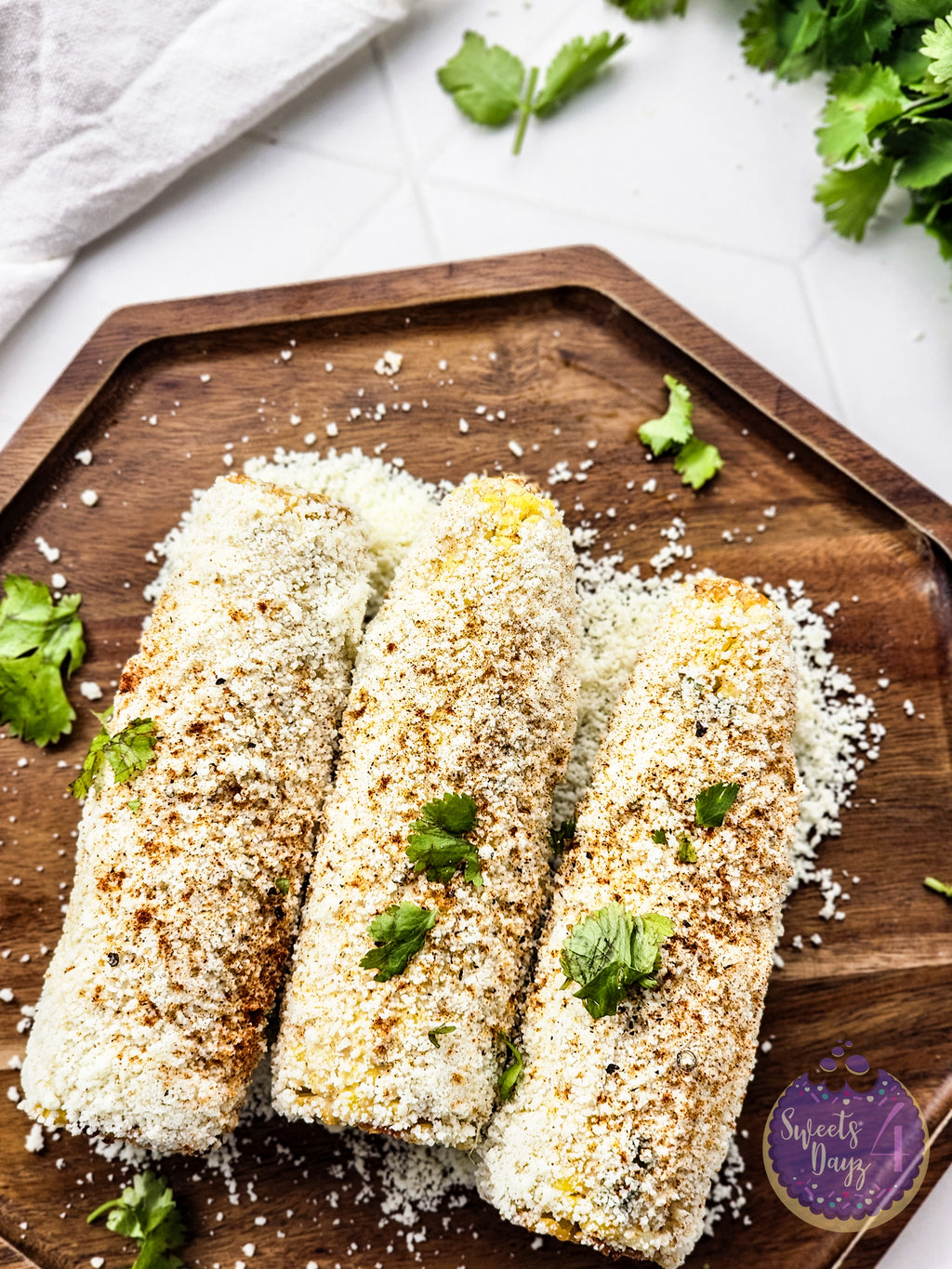 Homemade Mexican Street Corn on Rhombus
