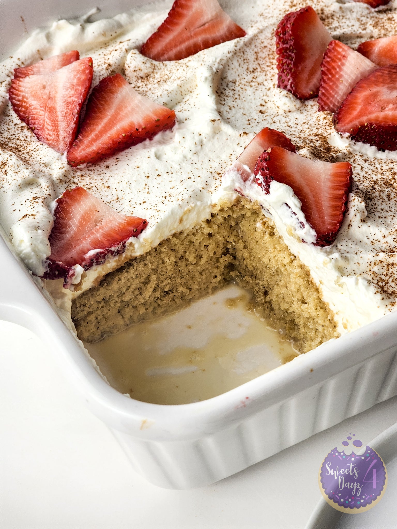 Tres Leches Cake on White