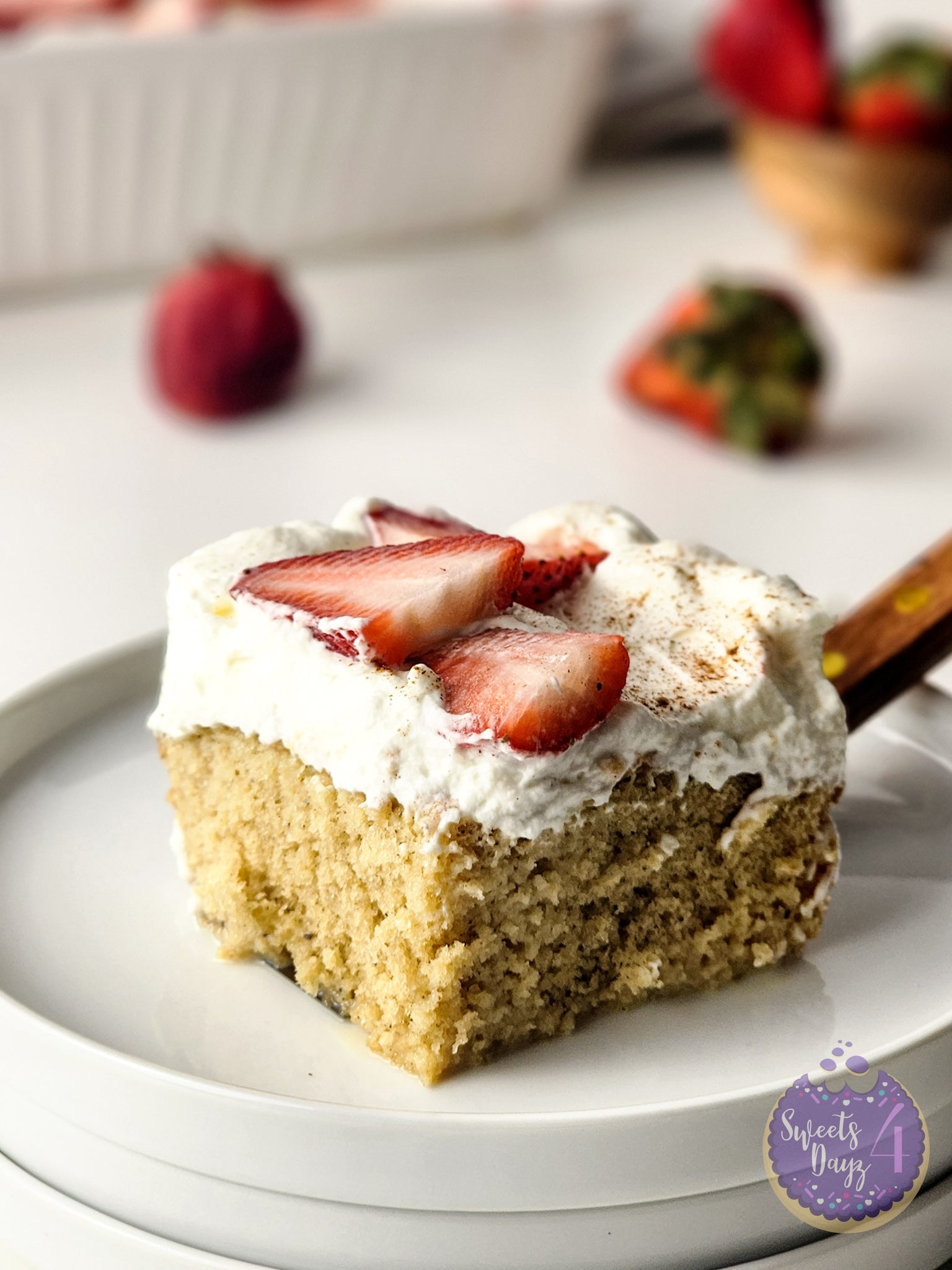 Tres Leches Cake on White