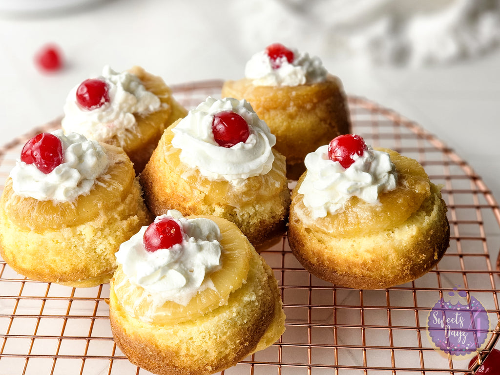 Mini Pineapple Upside Down Cakes on Rhombus