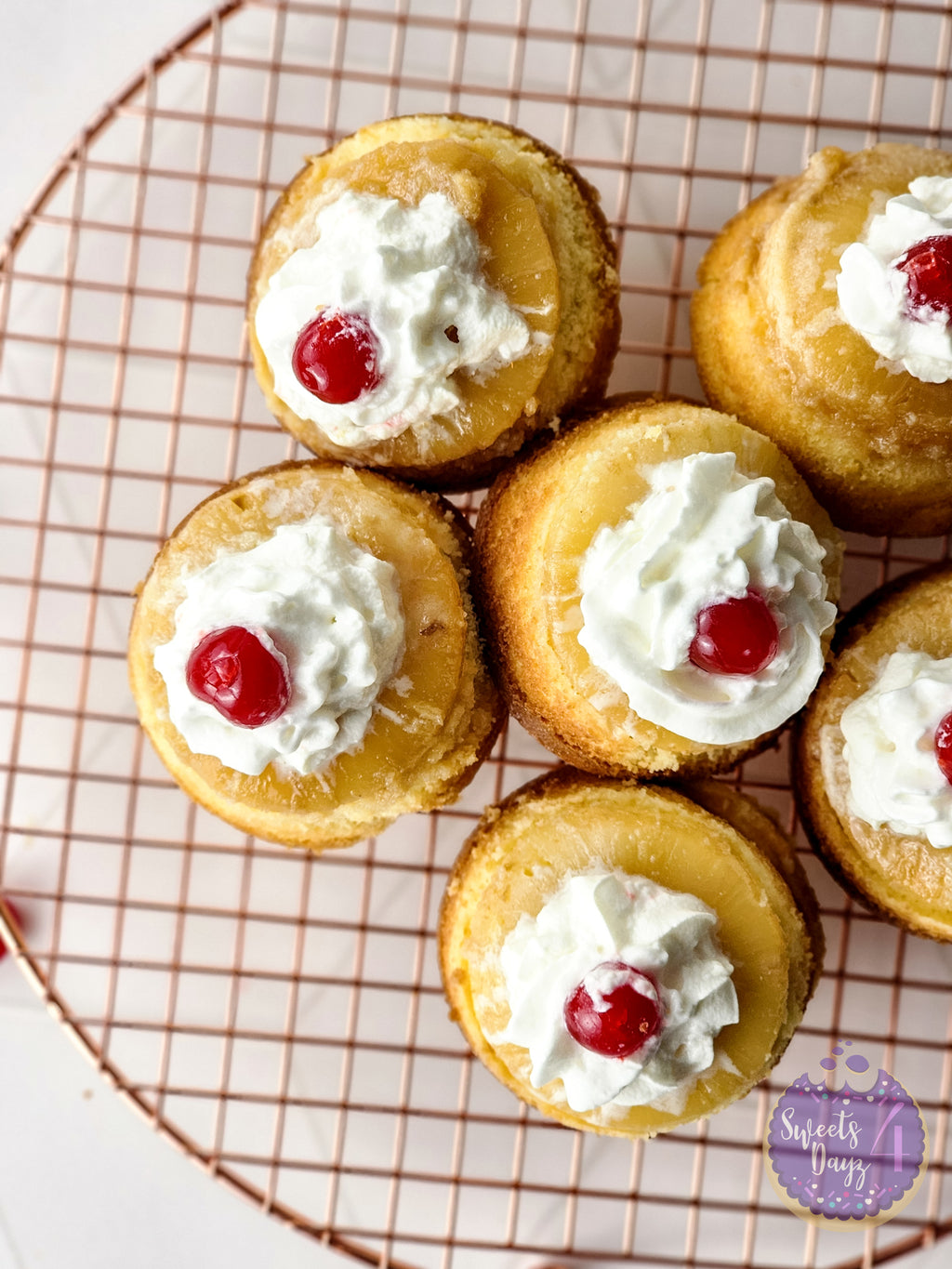 Mini Pineapple Upside Down Cakes on Rhombus
