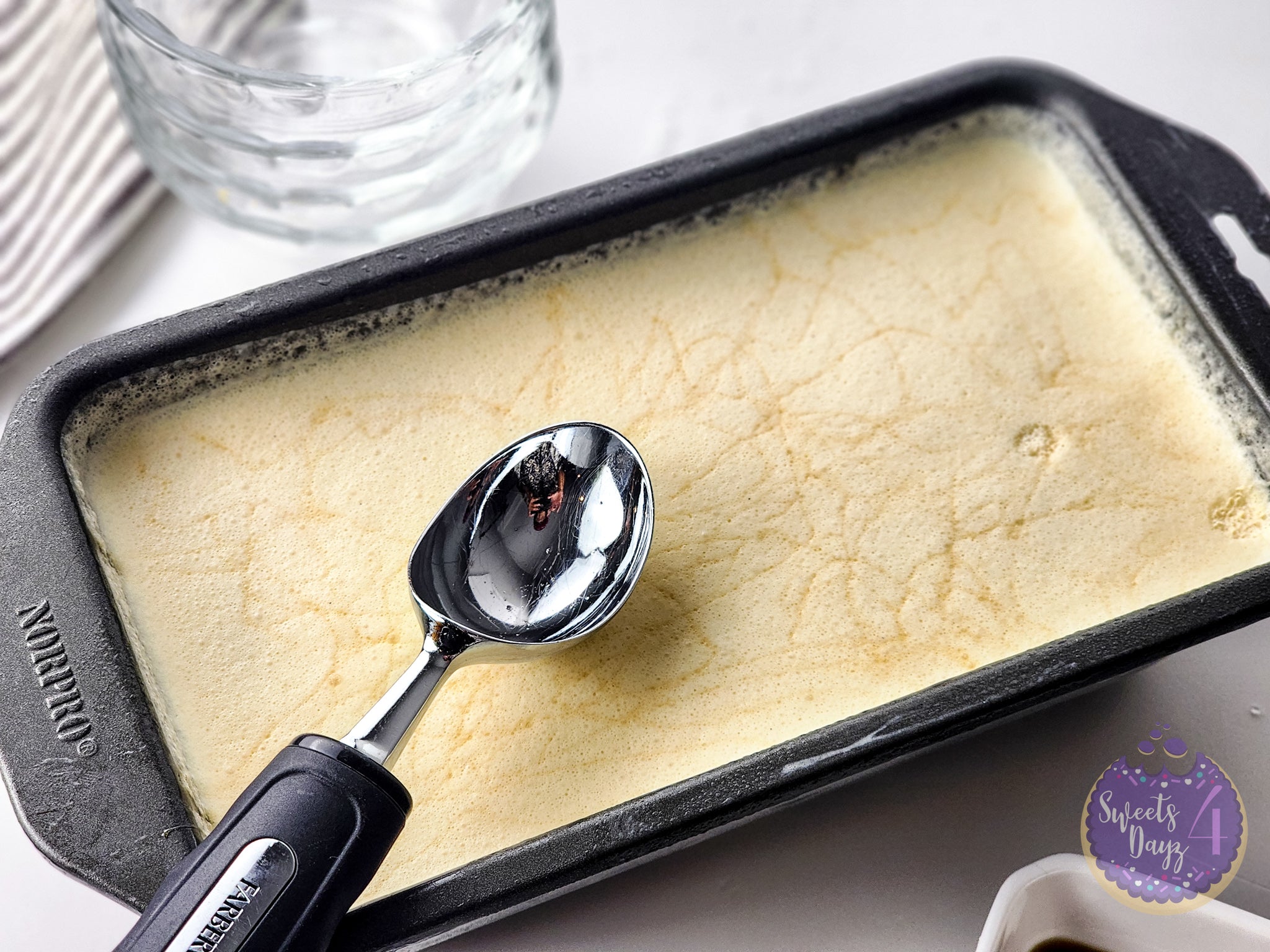 Salted Caramel Ice Cream on White