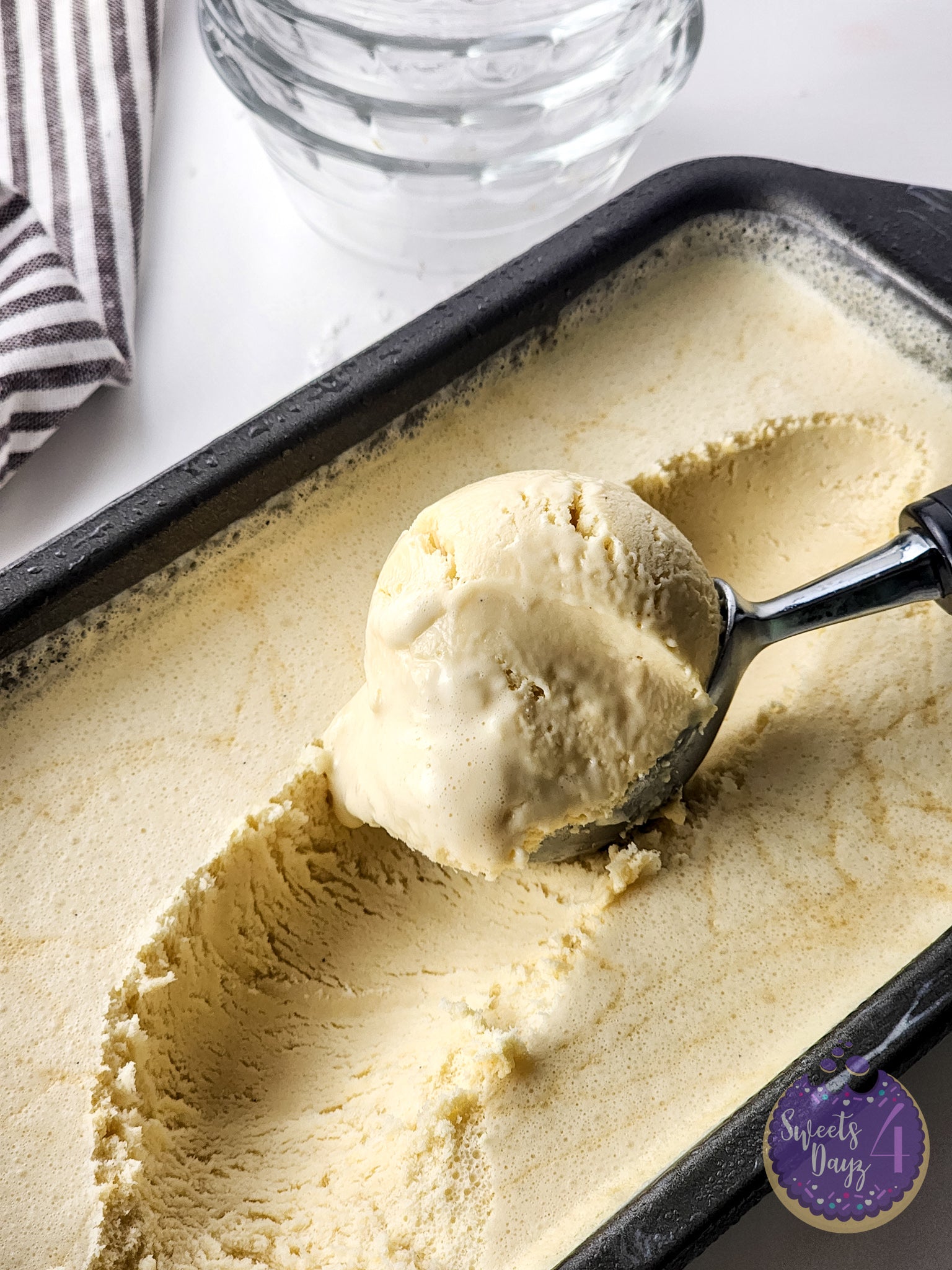 Salted Caramel Ice Cream on White