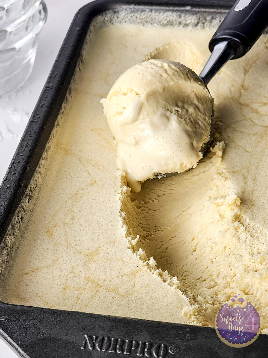 Salted Caramel Ice Cream on White