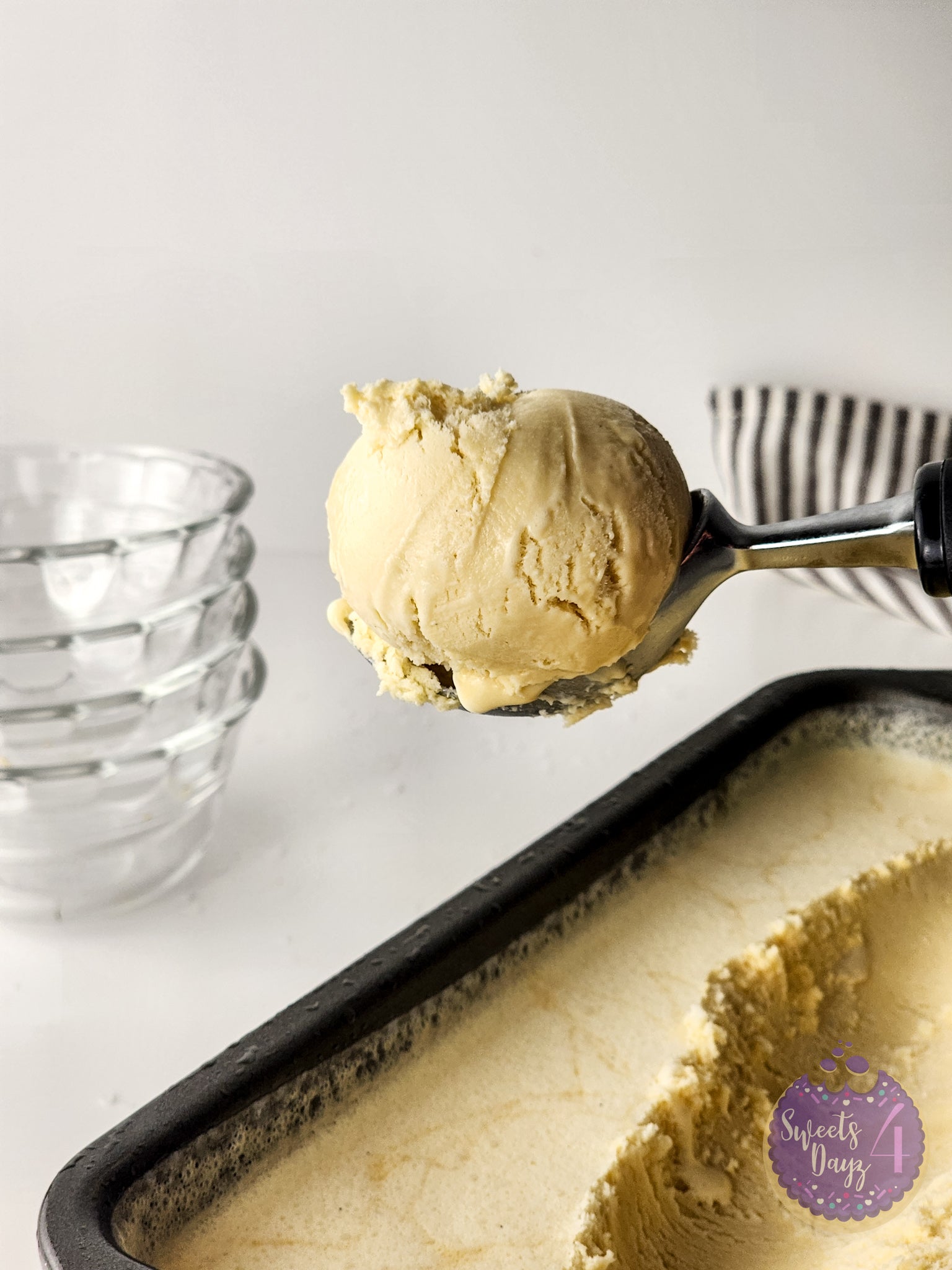 Salted Caramel Ice Cream on White