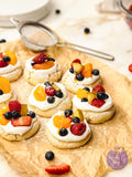 Fruit Pizza Cookies on Gold Marble
