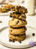 Soft Thick Chocolate Chip Cookies on Marble