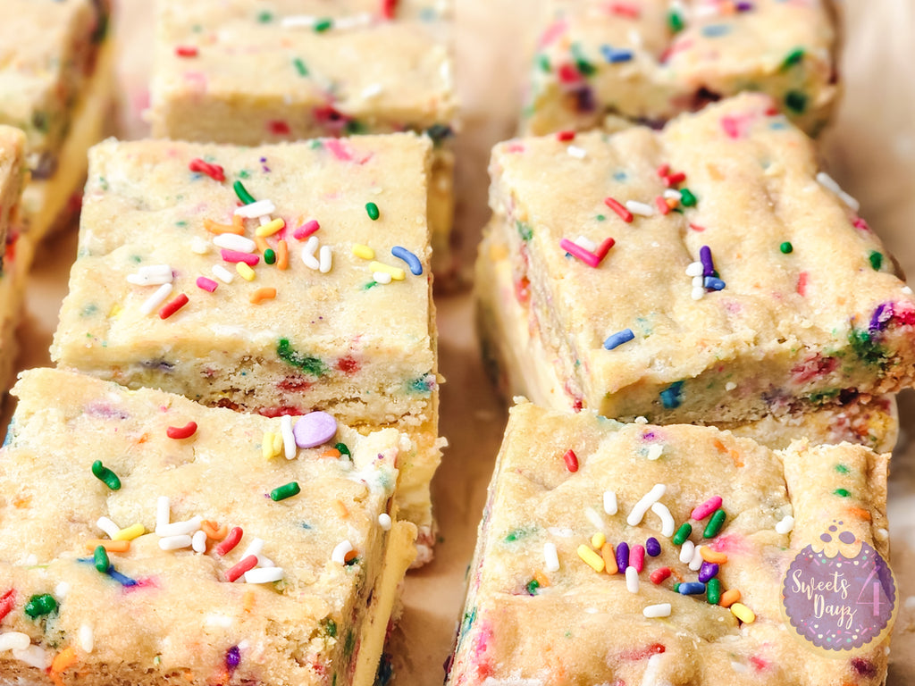 Funfetti Cookie Ice Cream Sandwiches on Gold Marble