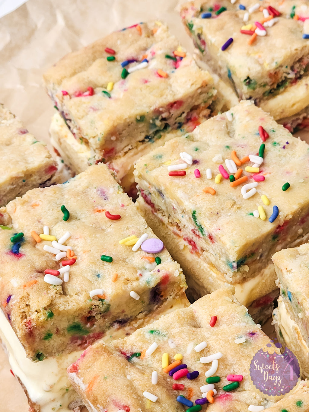 Funfetti Cookie Ice Cream Sandwiches on Rhombus