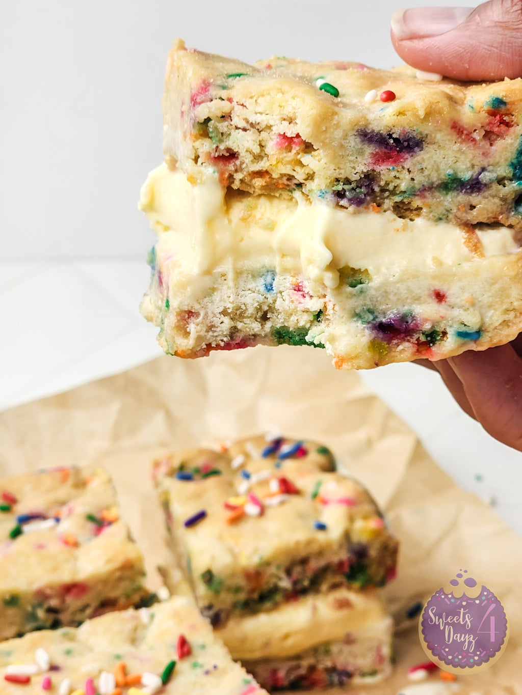 Funfetti Cookie Ice Cream Sandwiches on Rhombus