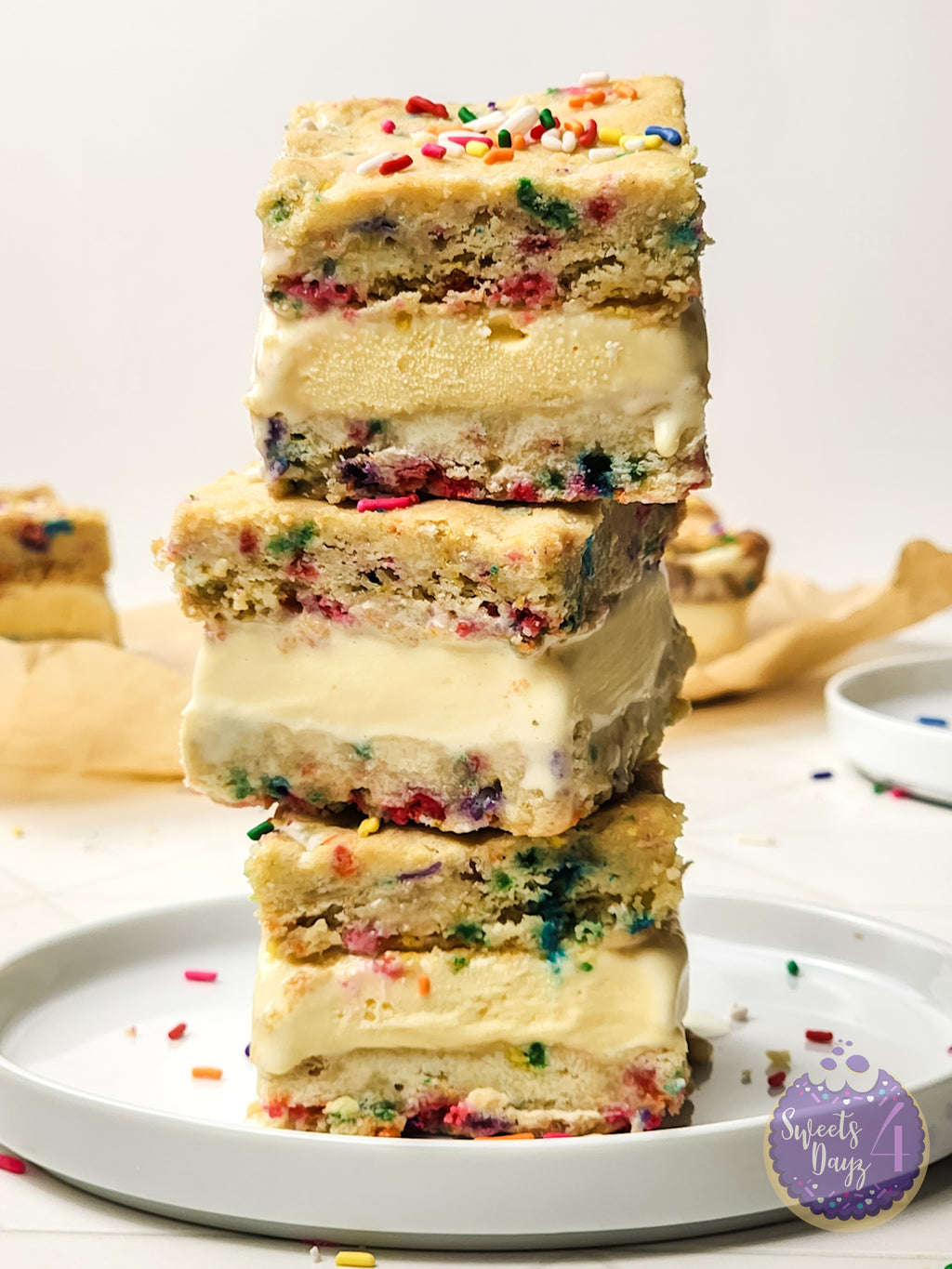 Funfetti Cookie Ice Cream Sandwiches on Rhombus