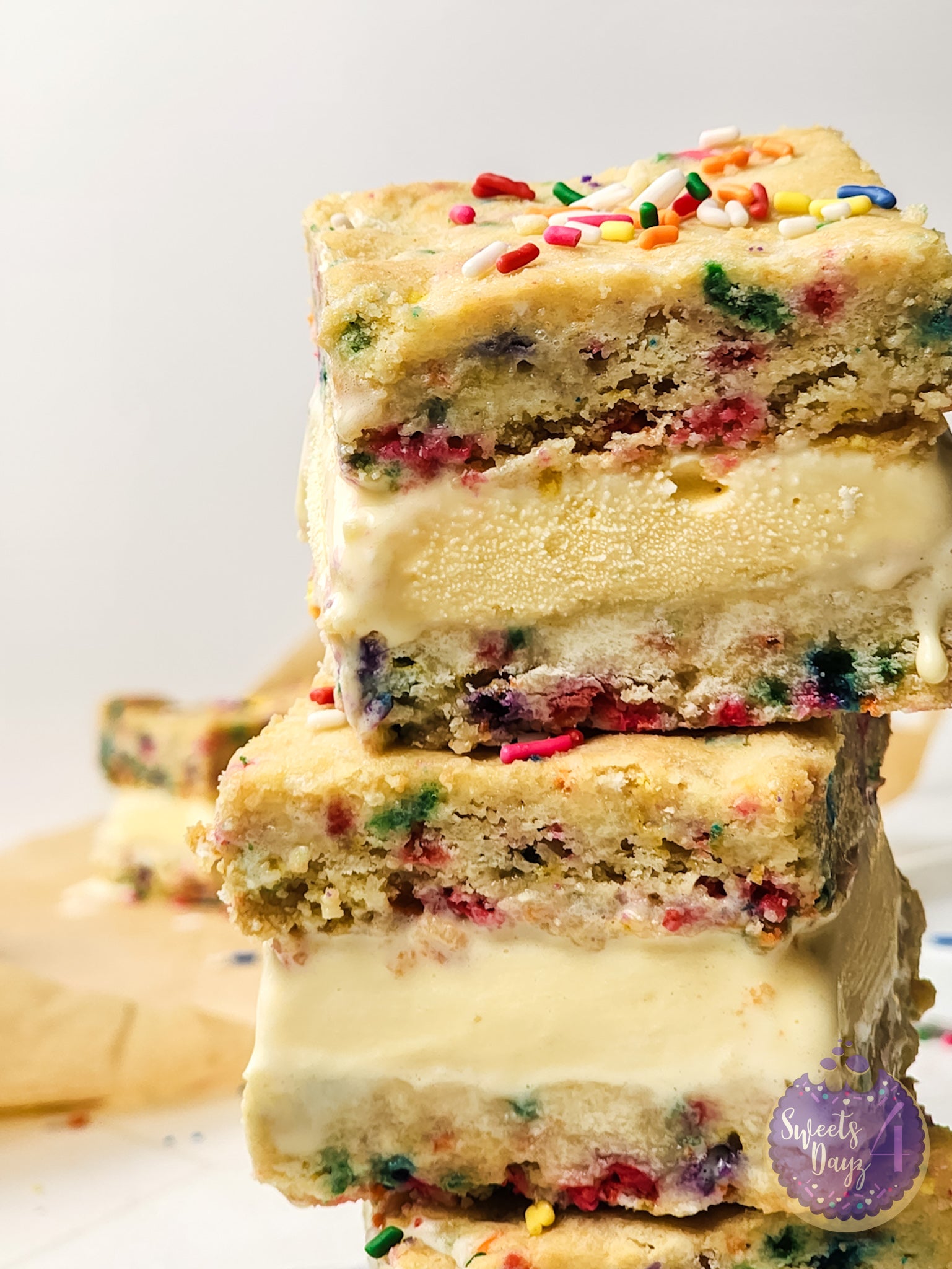 Funfetti Cookie Ice Cream Sandwiches on Rhombus