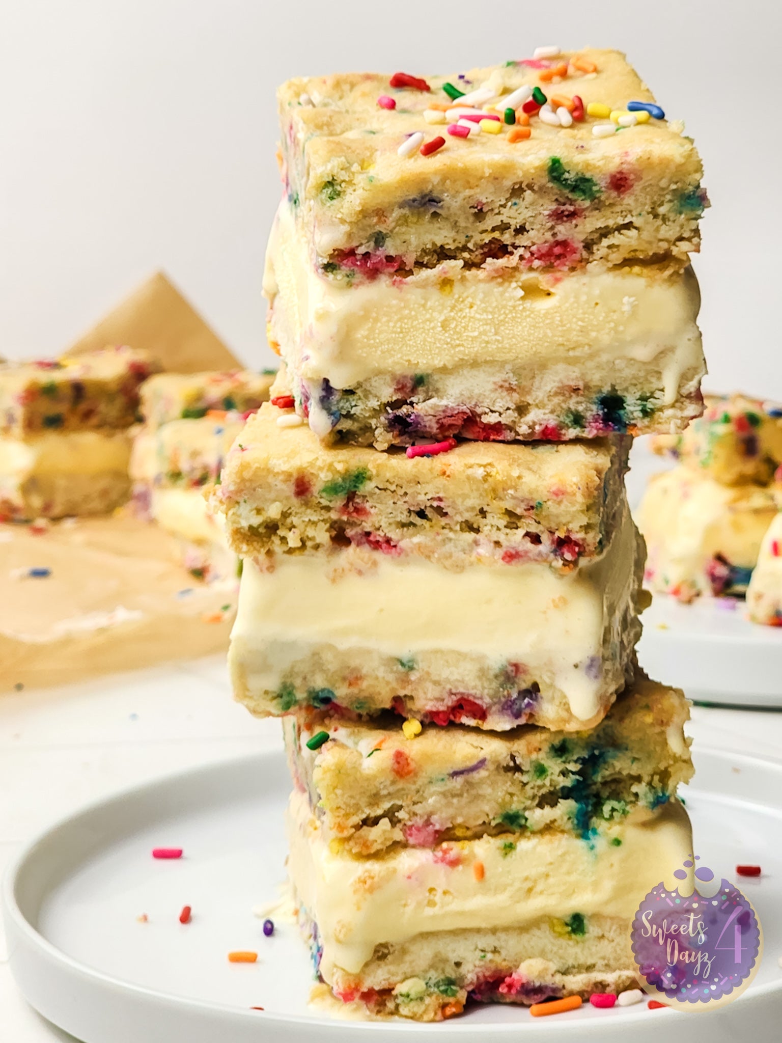 Funfetti Cookie Ice Cream Sandwiches on Rhombus