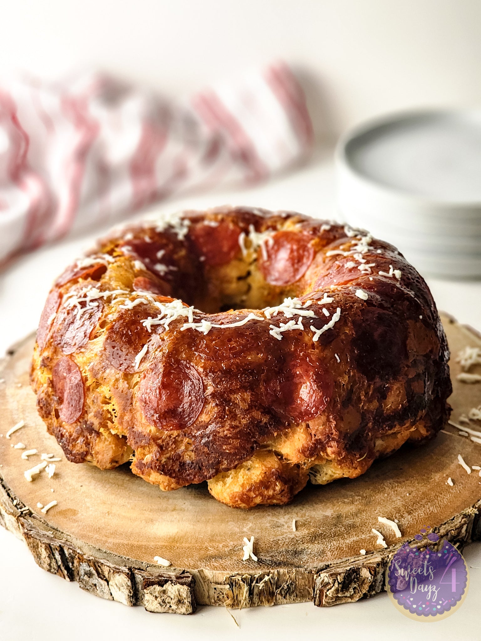 Pizza Monkey Bread on White