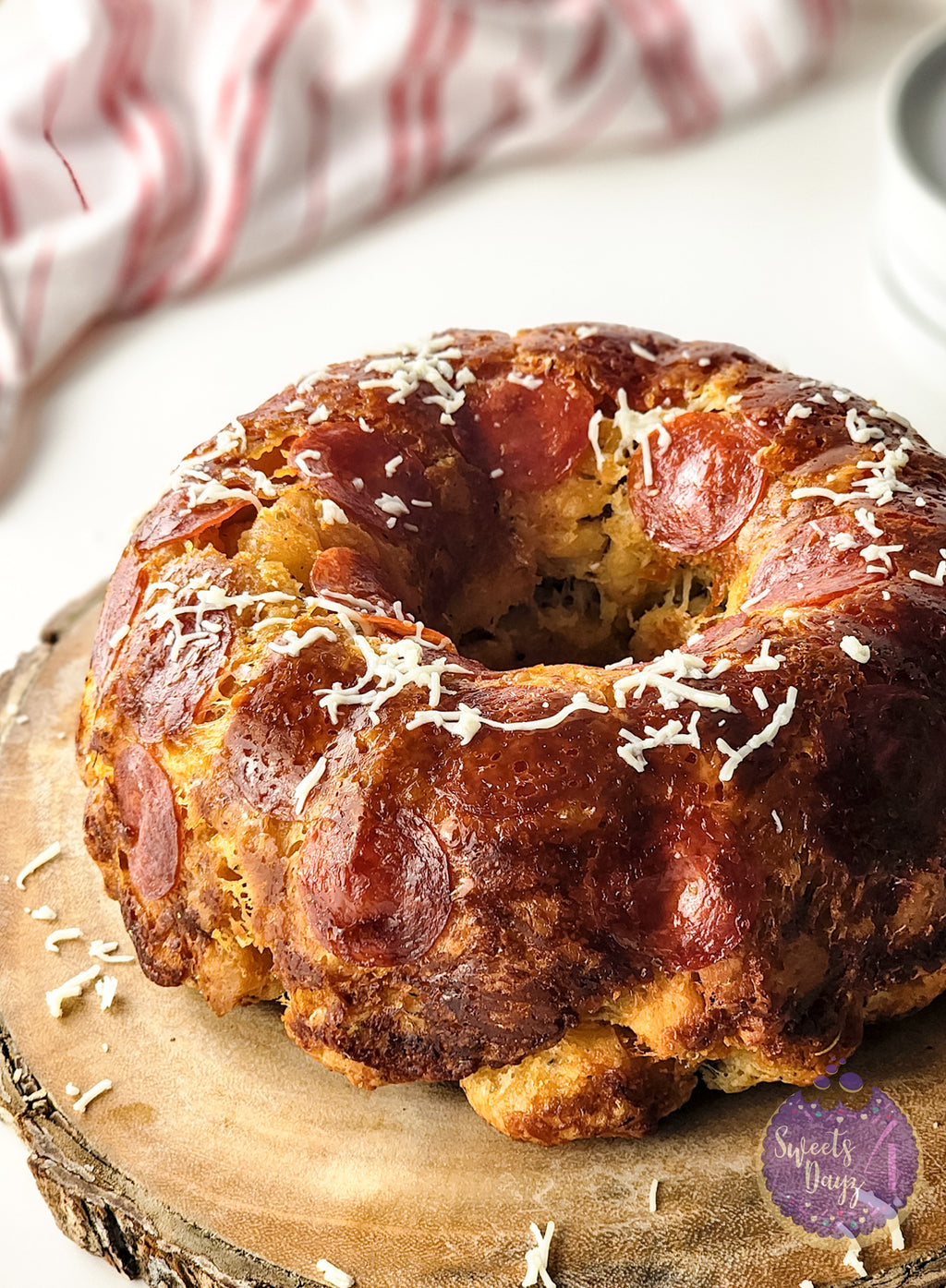 Pizza Monkey Bread on White