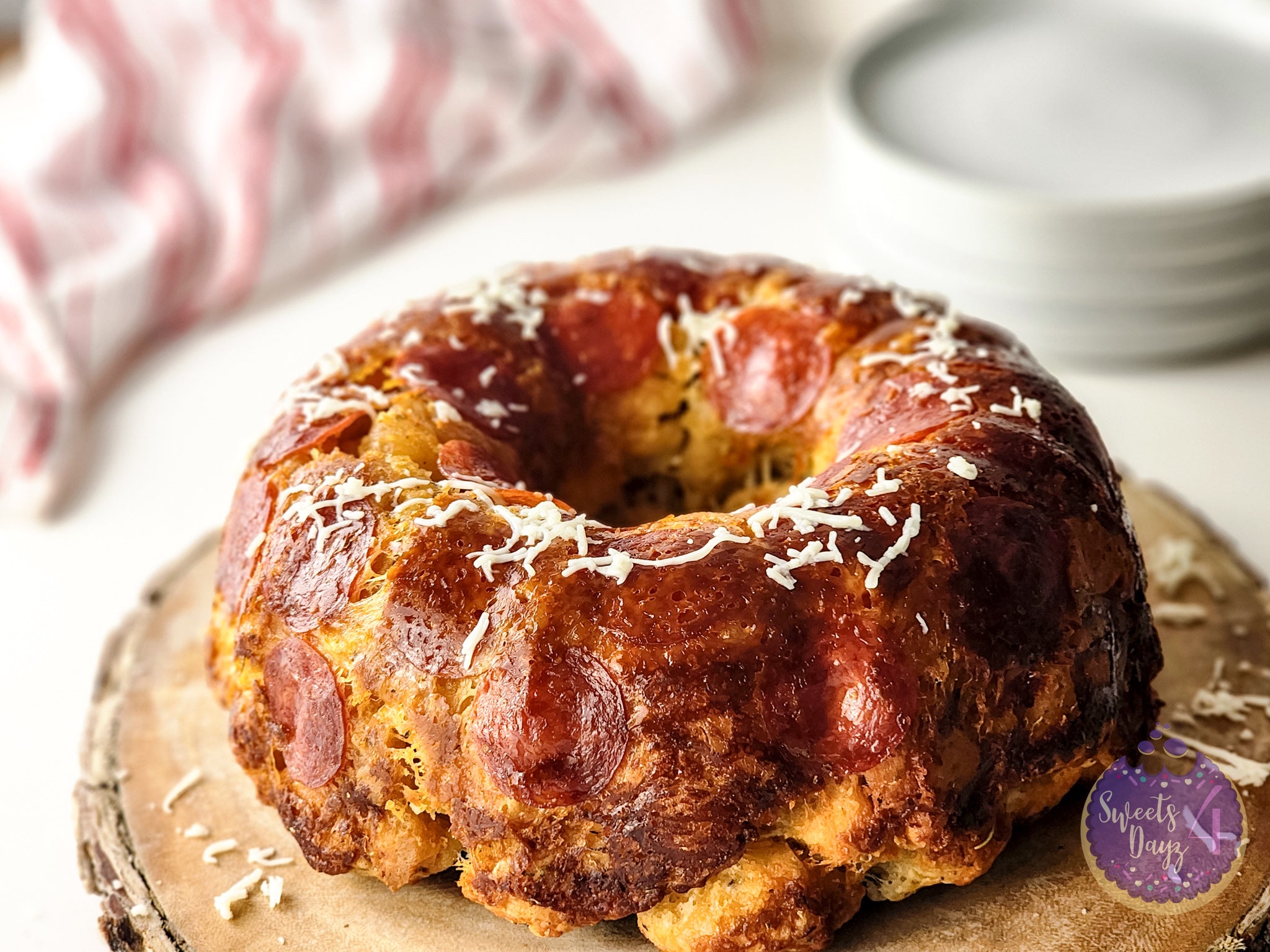 Pizza Monkey Bread on White
