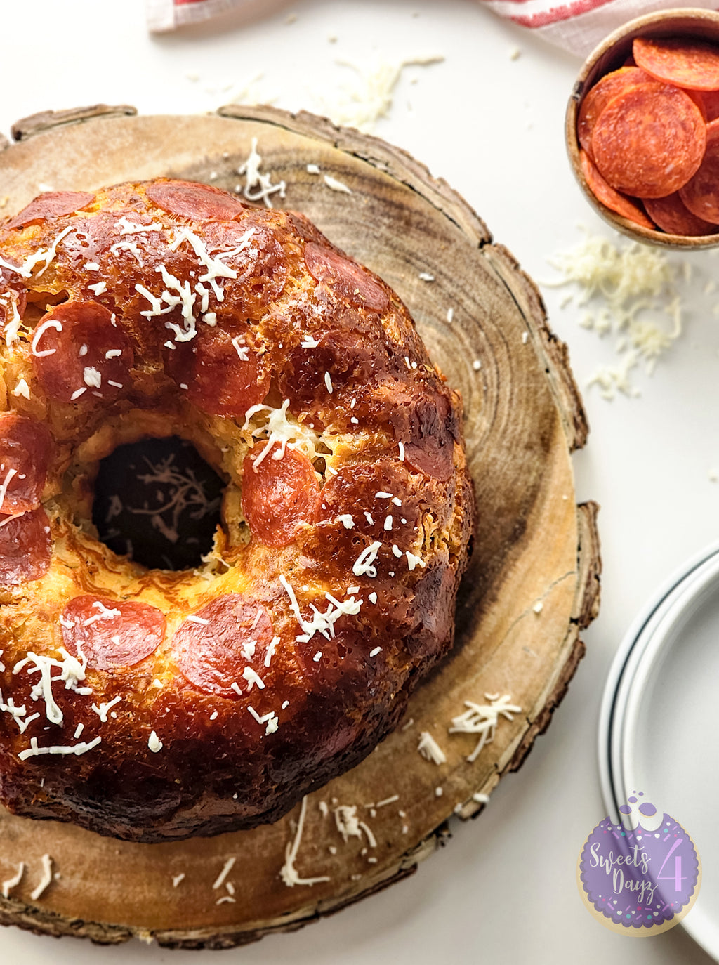Pizza Monkey Bread on White