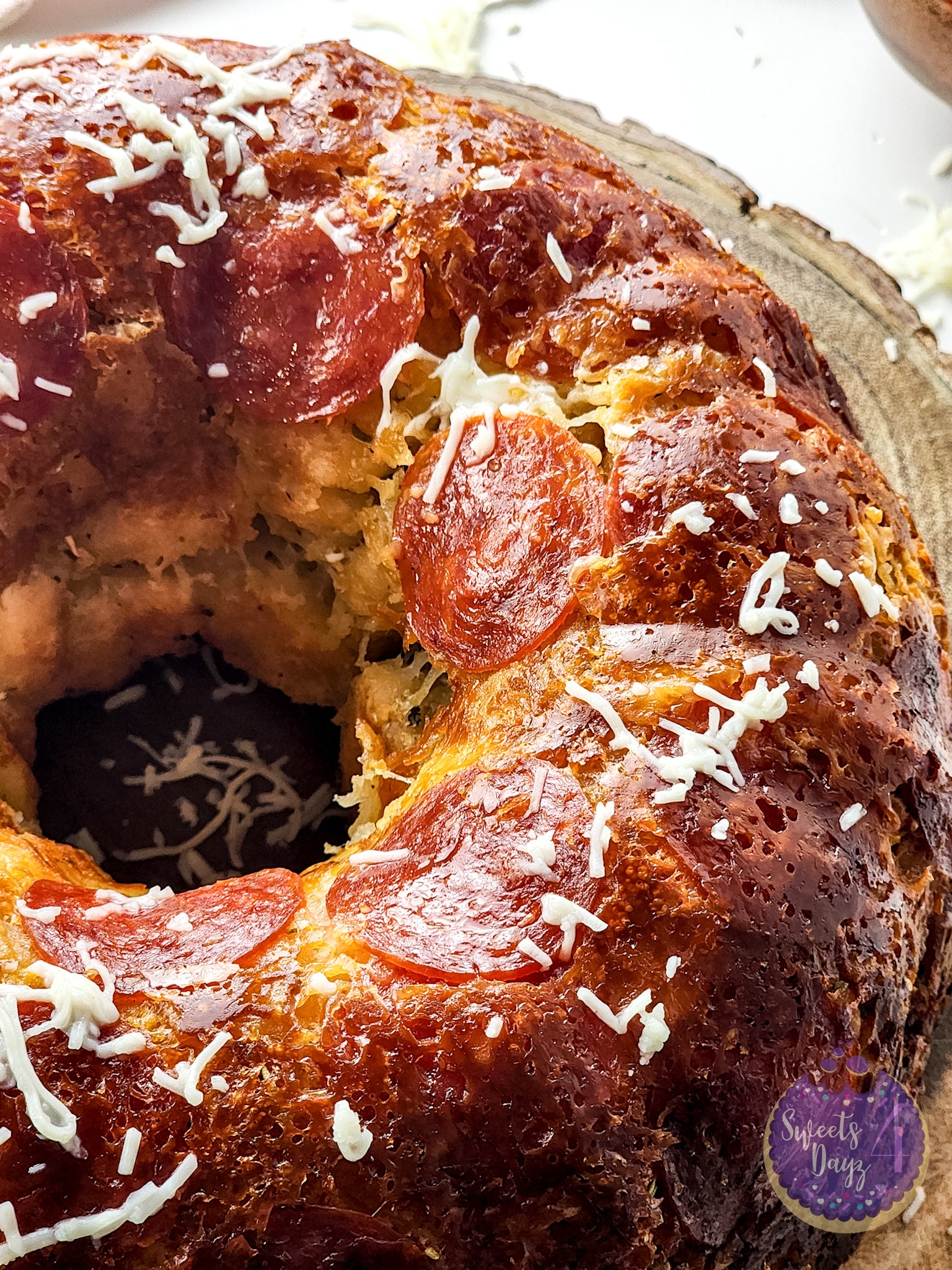 Pizza Monkey Bread on White