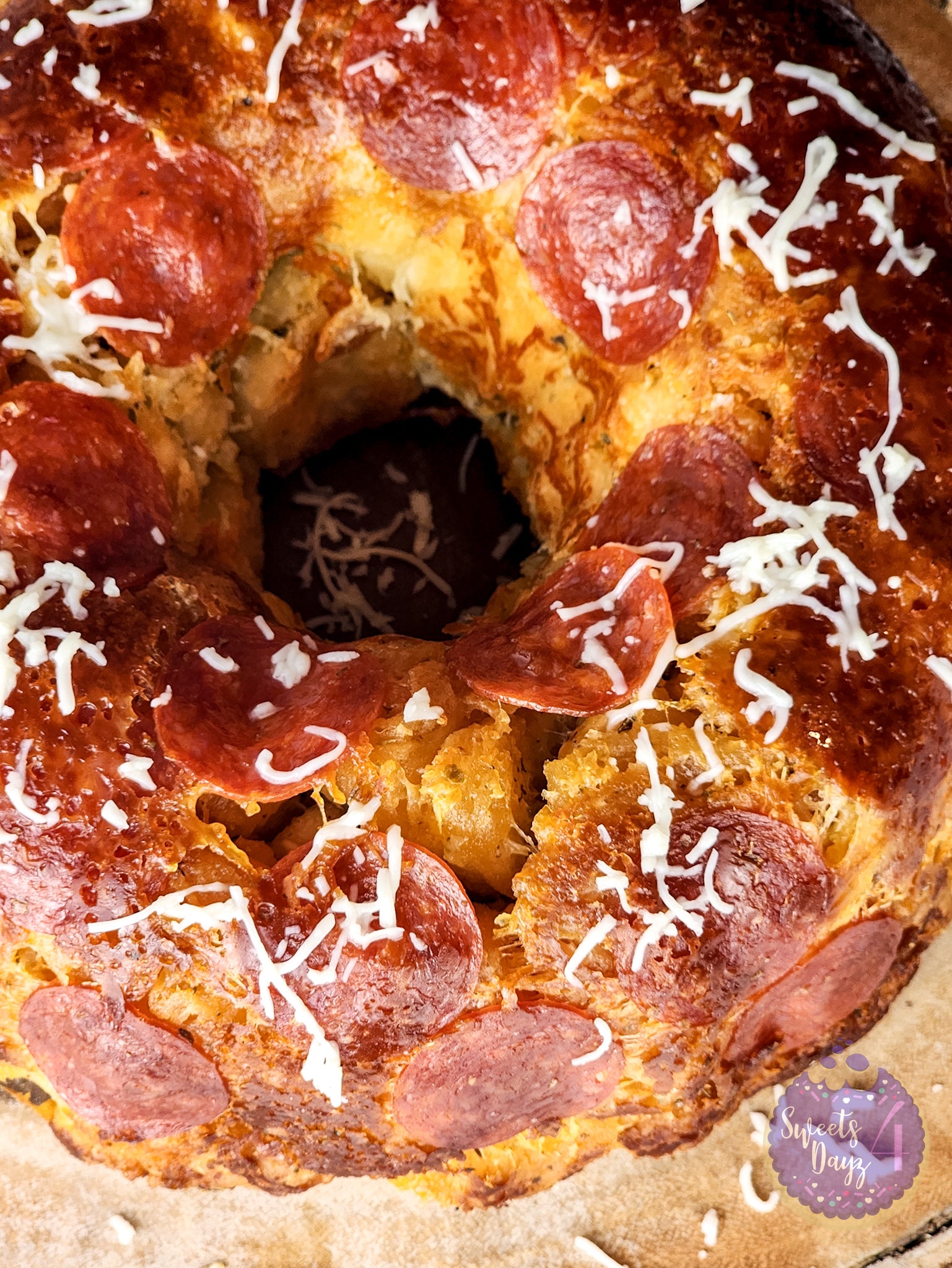 Pizza Monkey Bread on White