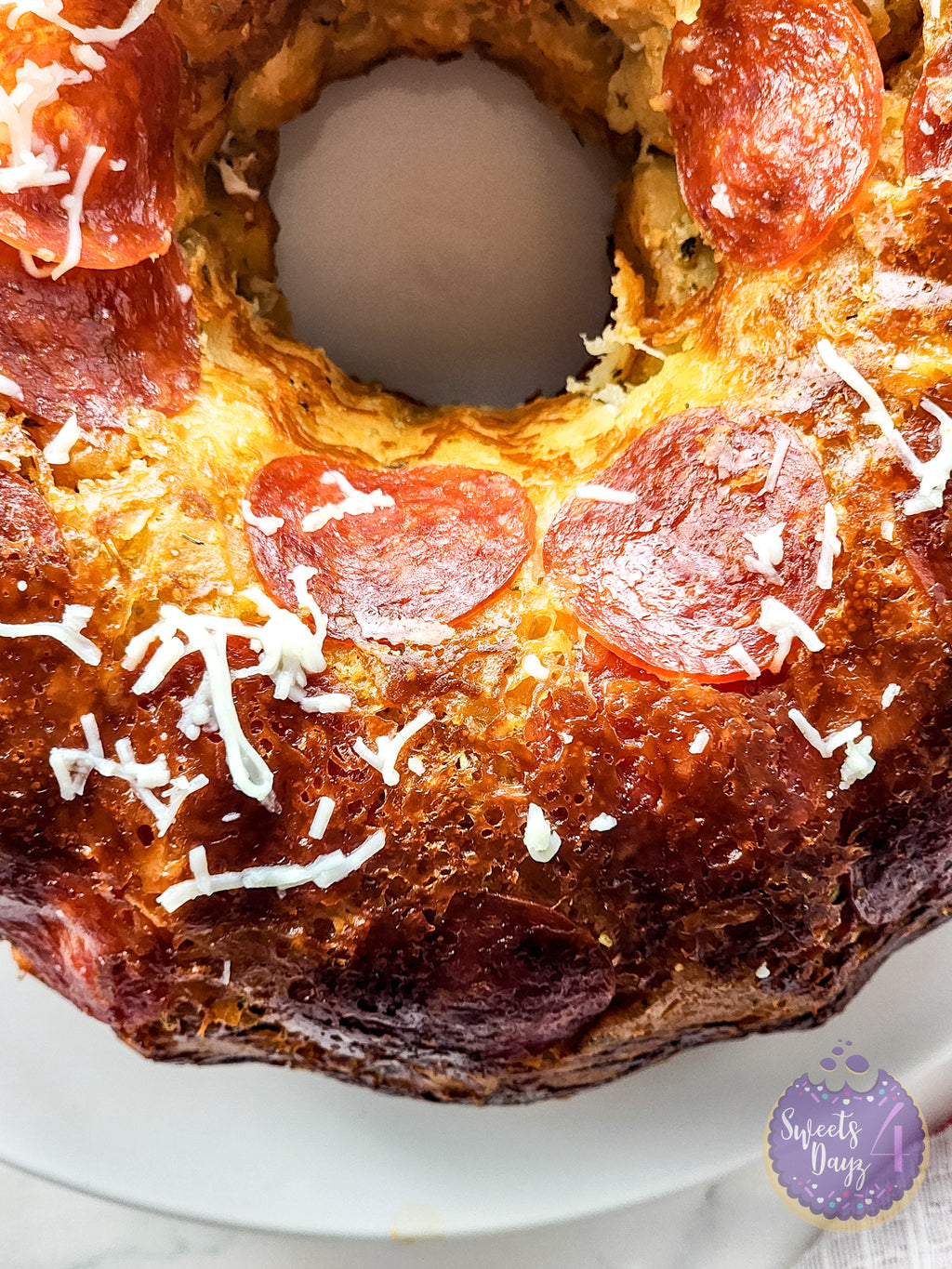 Pizza Monkey Bread on Marble