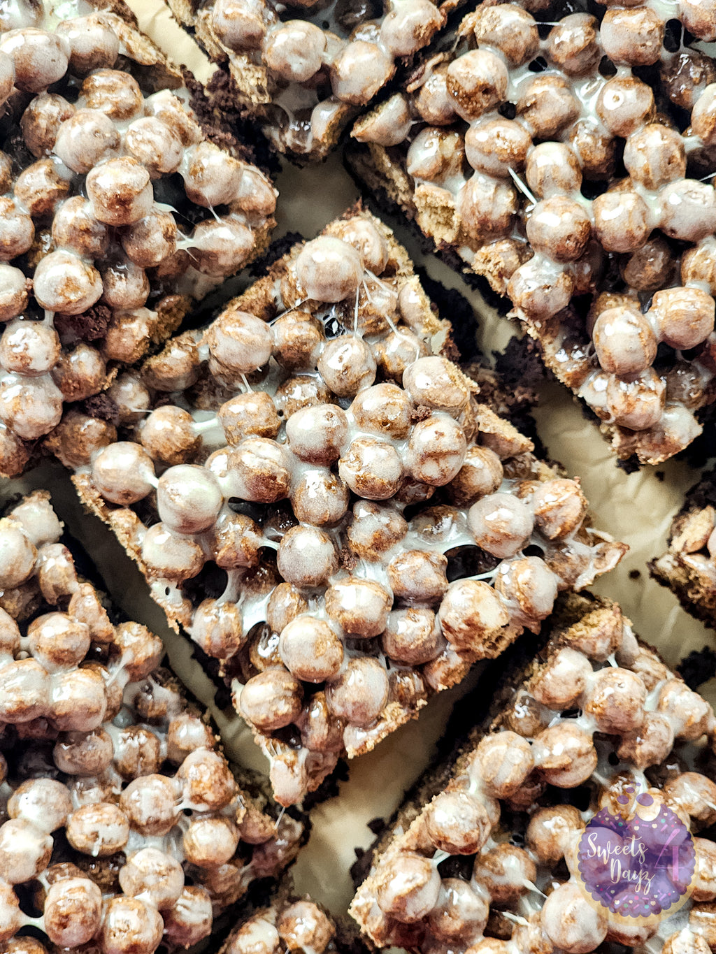 Chocolate Marshmallow Gooey Bars on White