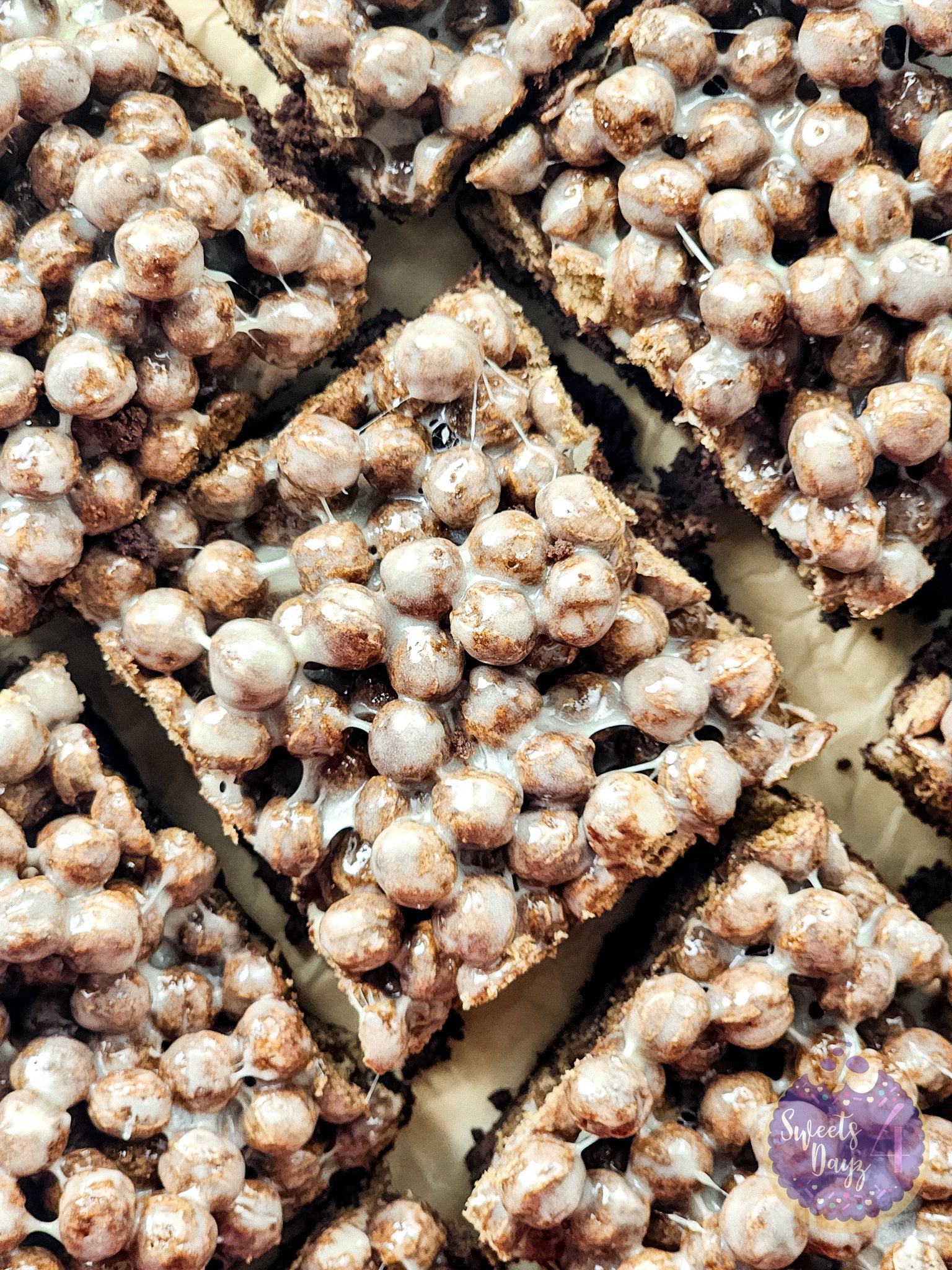 Chocolate Marshmallow Gooey Bars on White