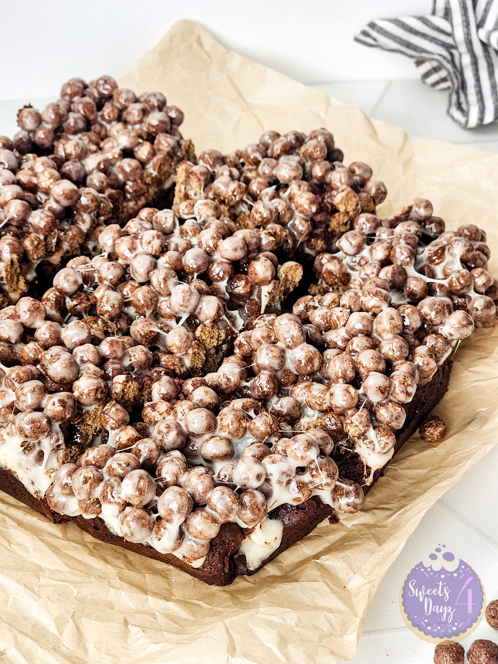 Chocolate Marshmallow Gooey Bars on Rhombus