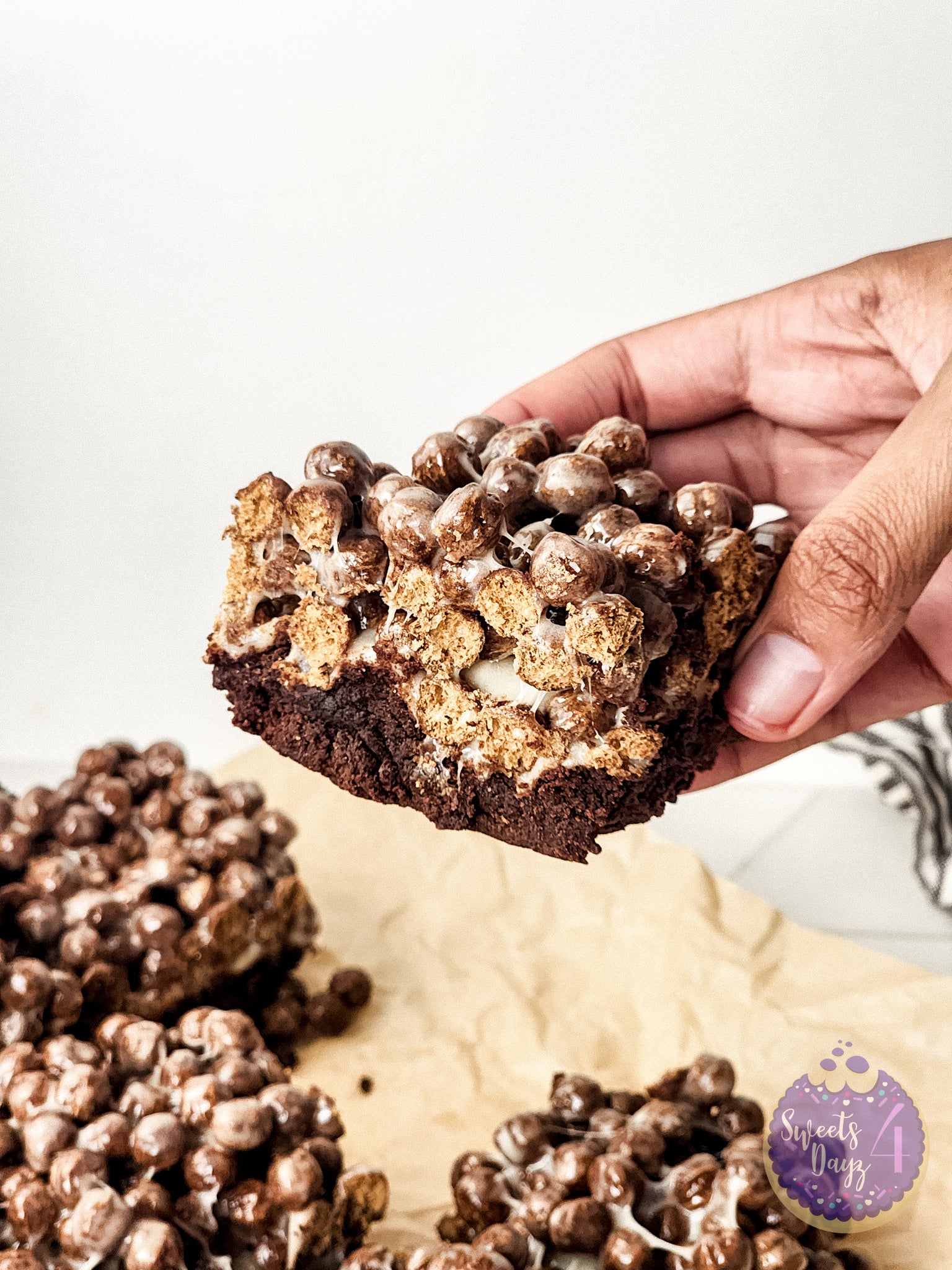 Chocolate Marshmallow Gooey Bars on Rhombus