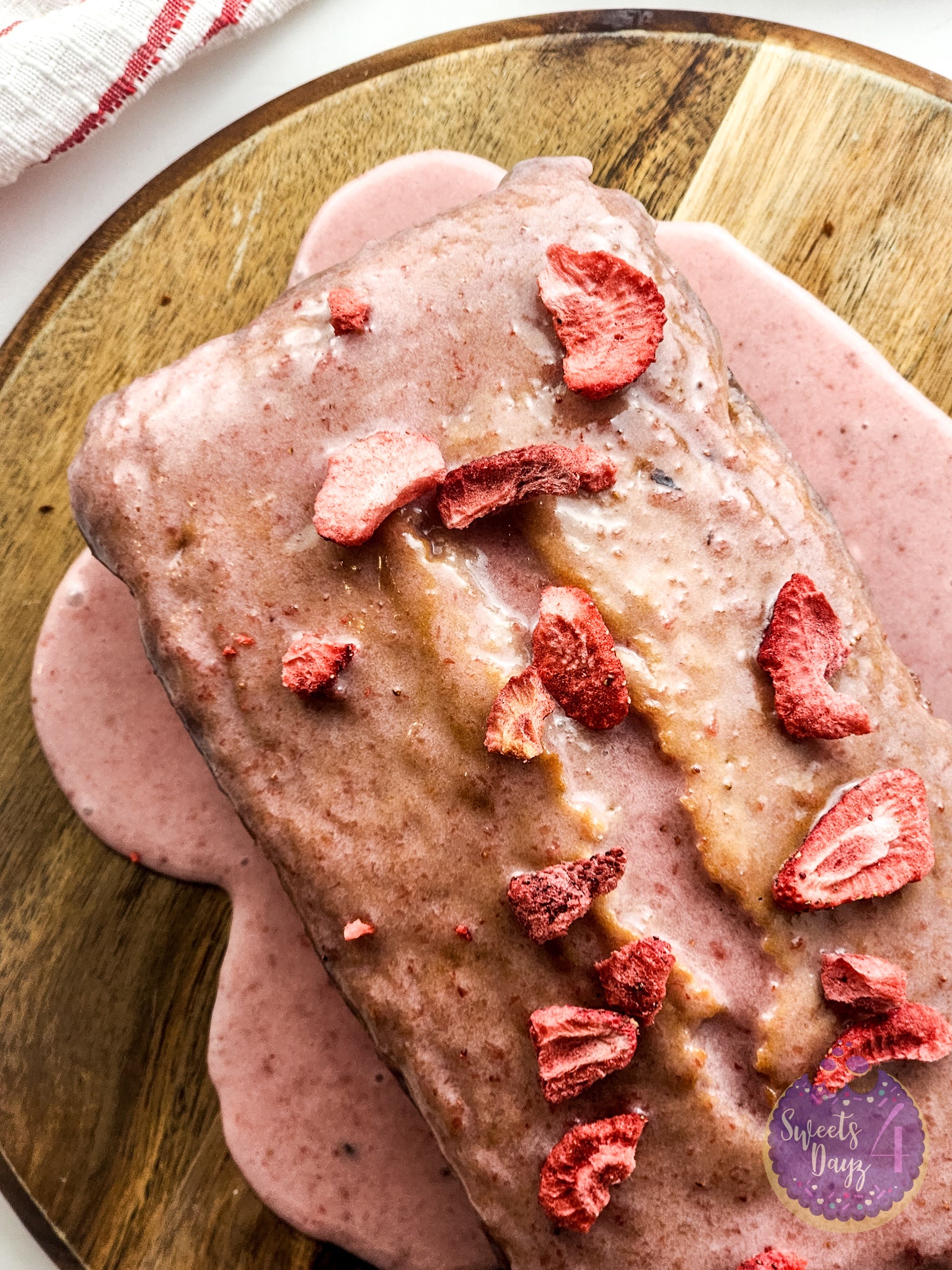 Strawberry Loaf Cake on White